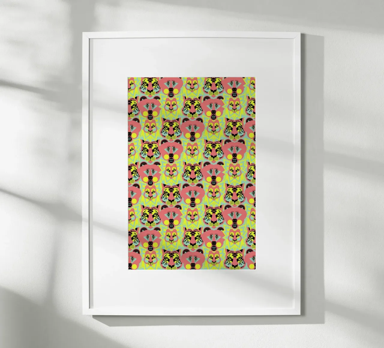 Lions and Tigers And Bears poster con telaio in legno da Gareth Pollock Design
