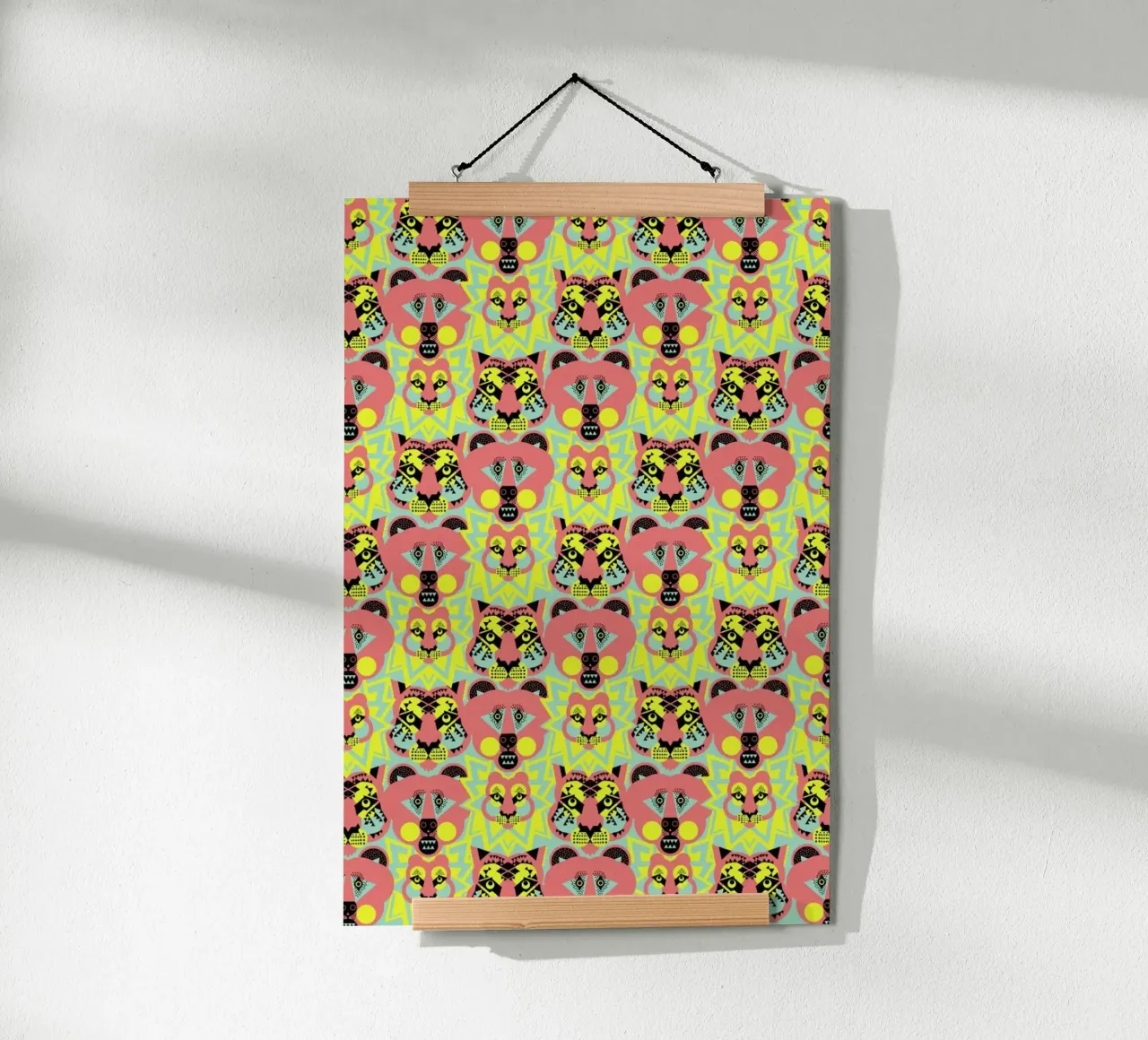 Lions and Tigers And Bears poster con telaio in legno da Gareth Pollock Design