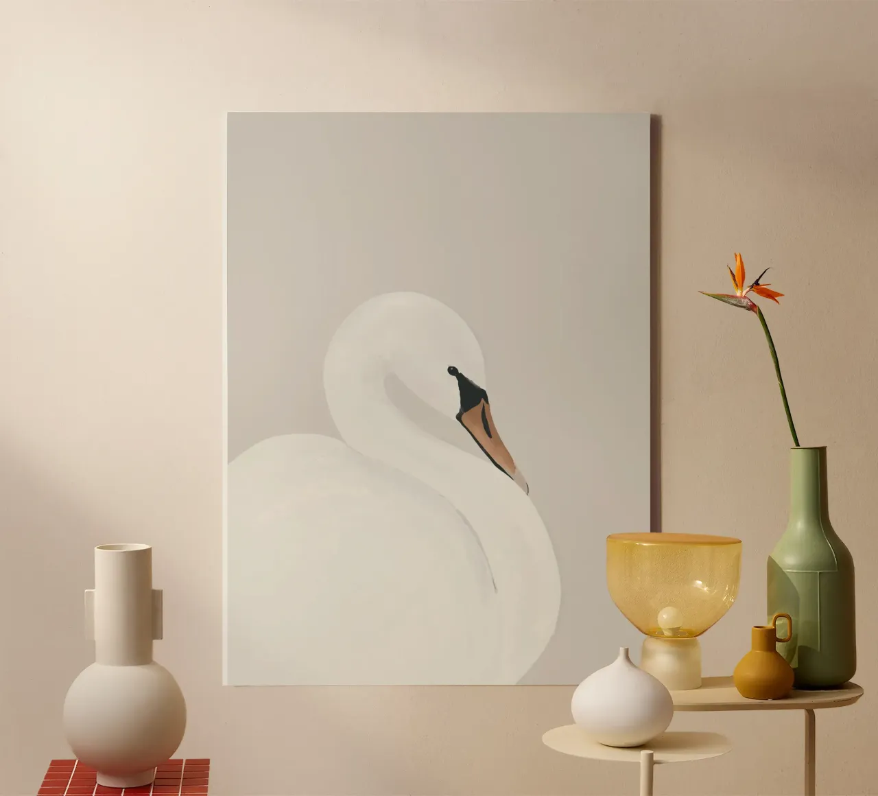 Cigno bianco tela con Cornice a cassetta da ThingDesign