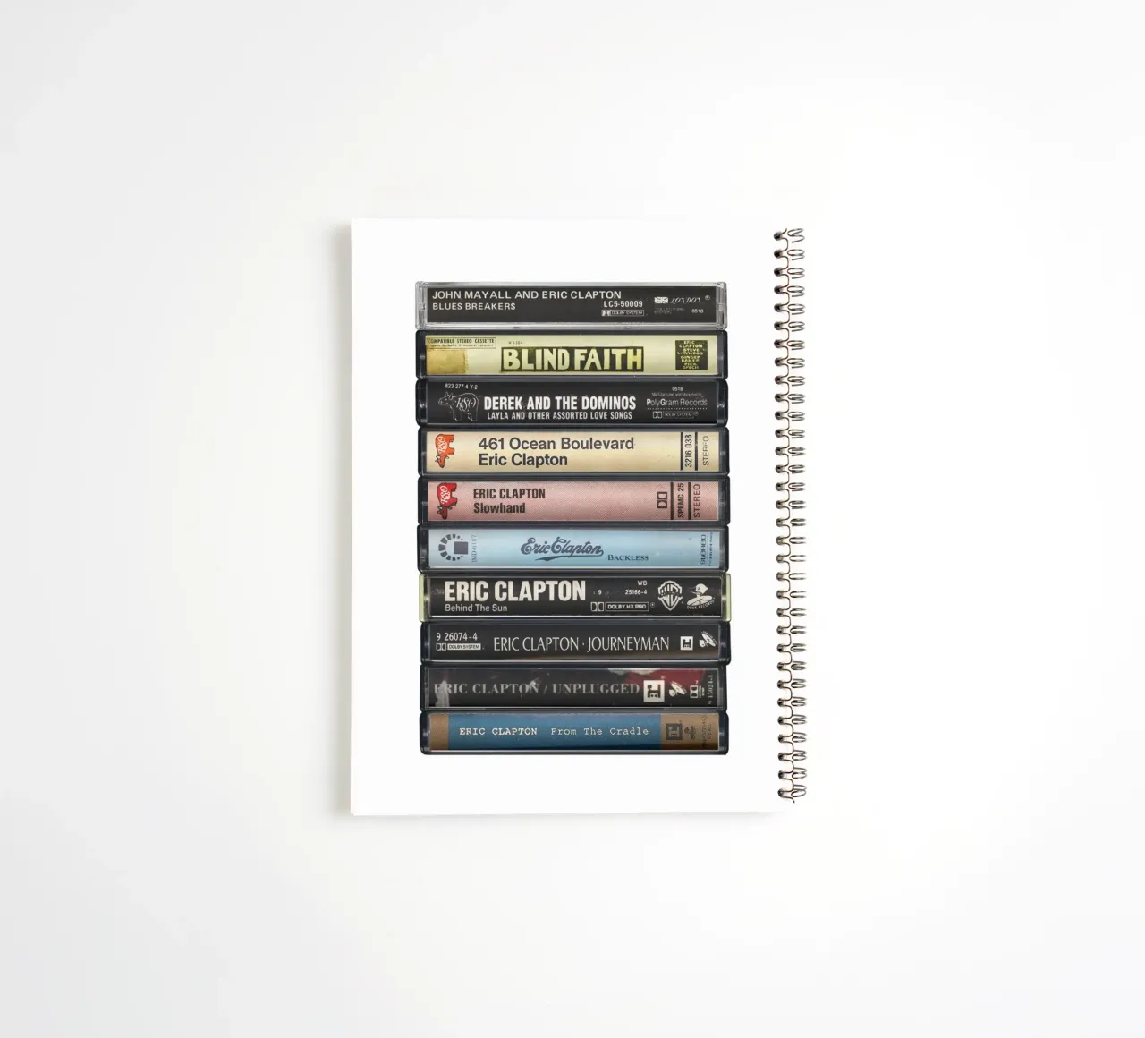 Eric Clapton - Collected Albums - Cassette Print spiral notebook by MrMustardPrints
