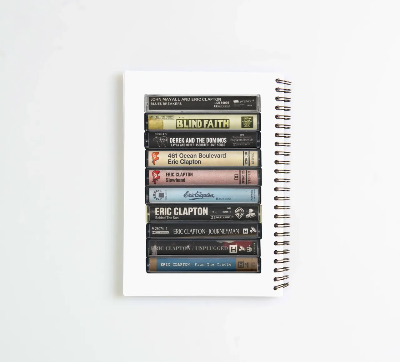 Eric Clapton - Collected Albums - Cassette Print spiral notebook by MrMustardPrints