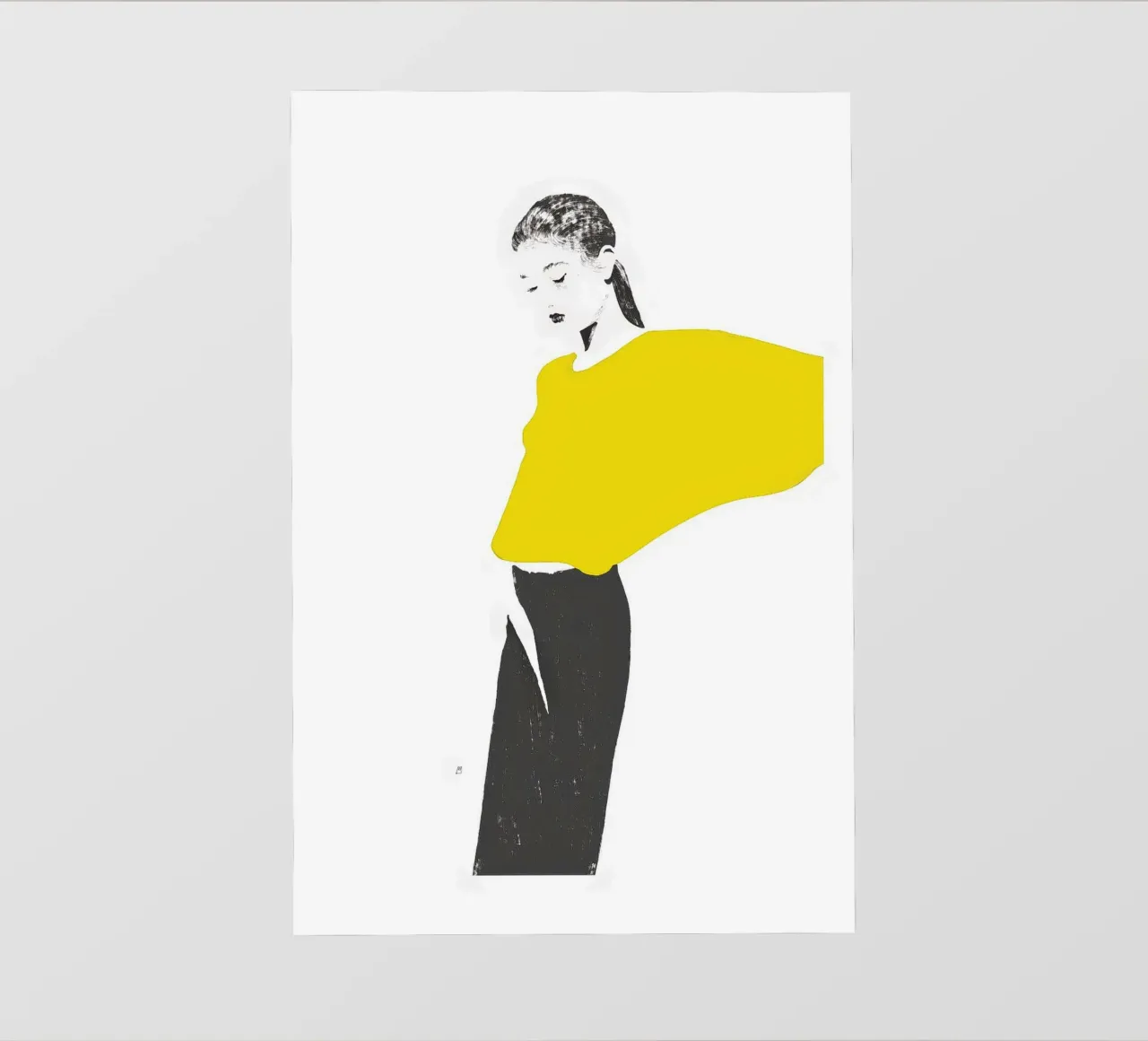 Untitled (Yellow Pullover) pellicola backlit da Manuel Rebollo