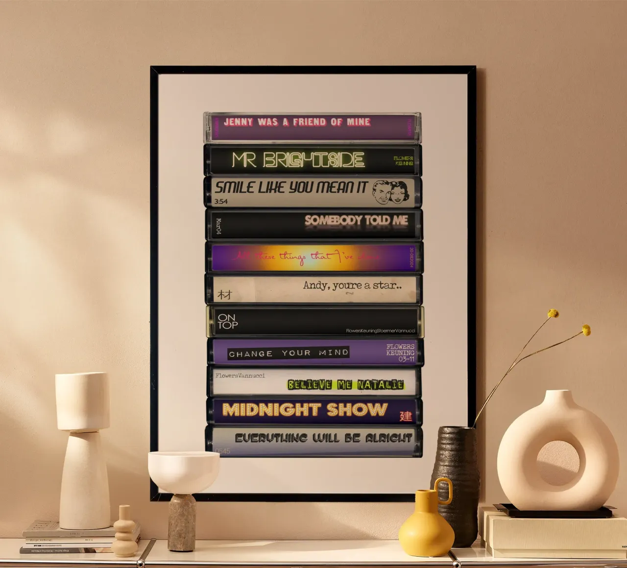 The Killers - Hot Fuss - Stampa su cassetta poster con telaio in alluminio da MrMustardPrints