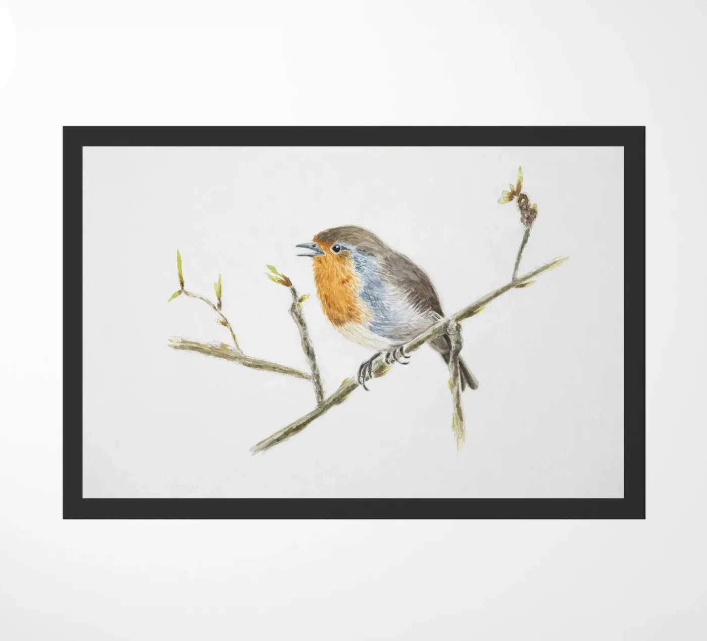 Rouge-gorge « Robin » Erithacus rubecula paillasson de Barbara Buderath Illustrationen