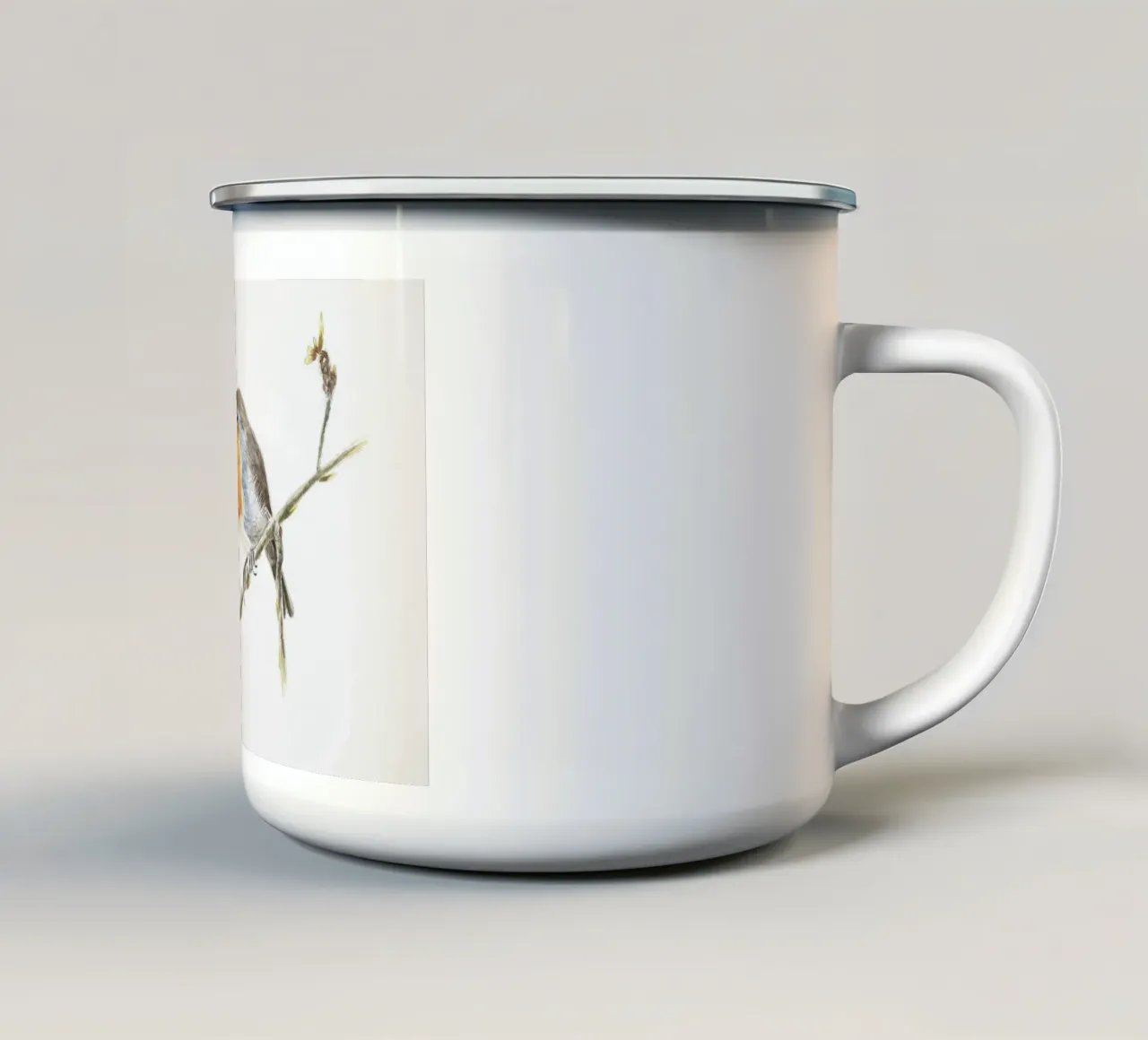 Pettirosso" pettirosso tazza in smalto da Barbara Buderath Illustrationen