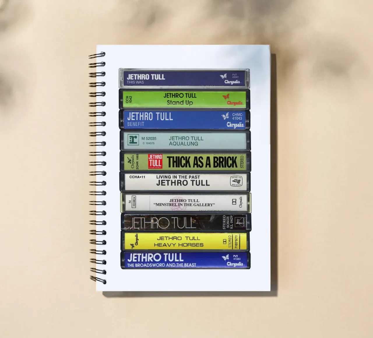 Jethro Tull - Collected Albums - Cassette Print spiral notebook by MrMustardPrints