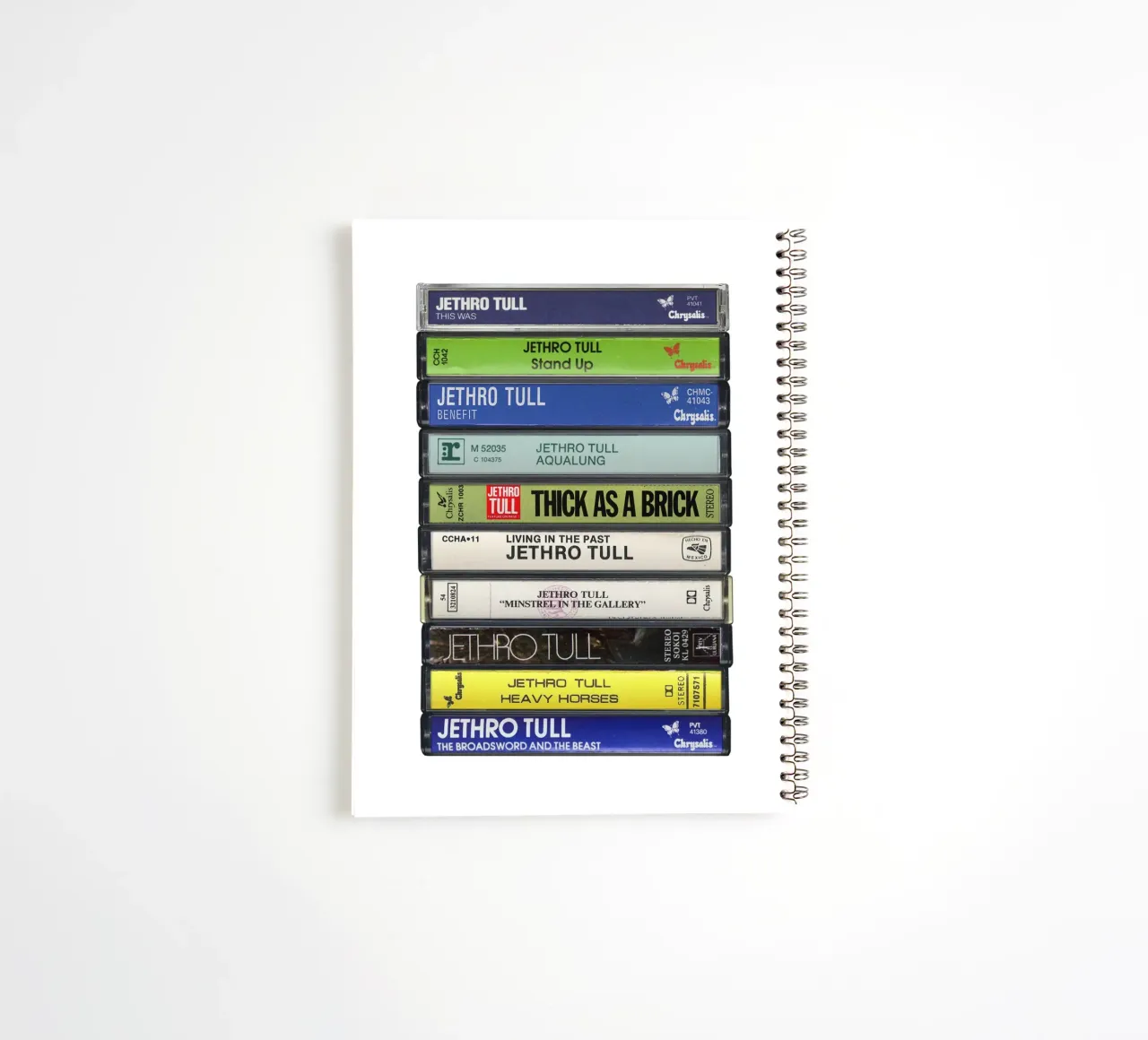 Jethro Tull - Collected Albums - Cassette Print spiral notebook by MrMustardPrints