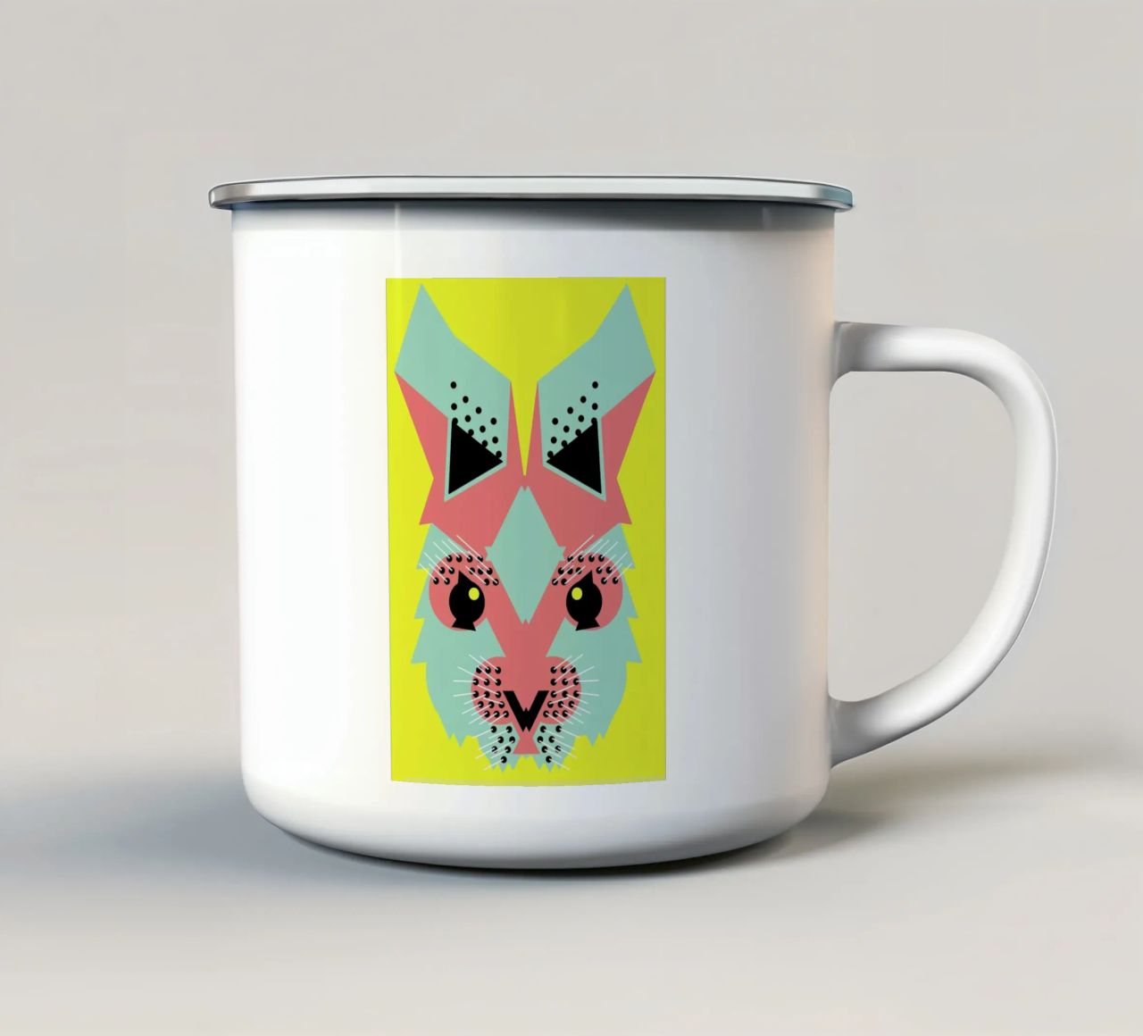 Rabbit Magic tazza in smalto da Gareth Pollock Design
