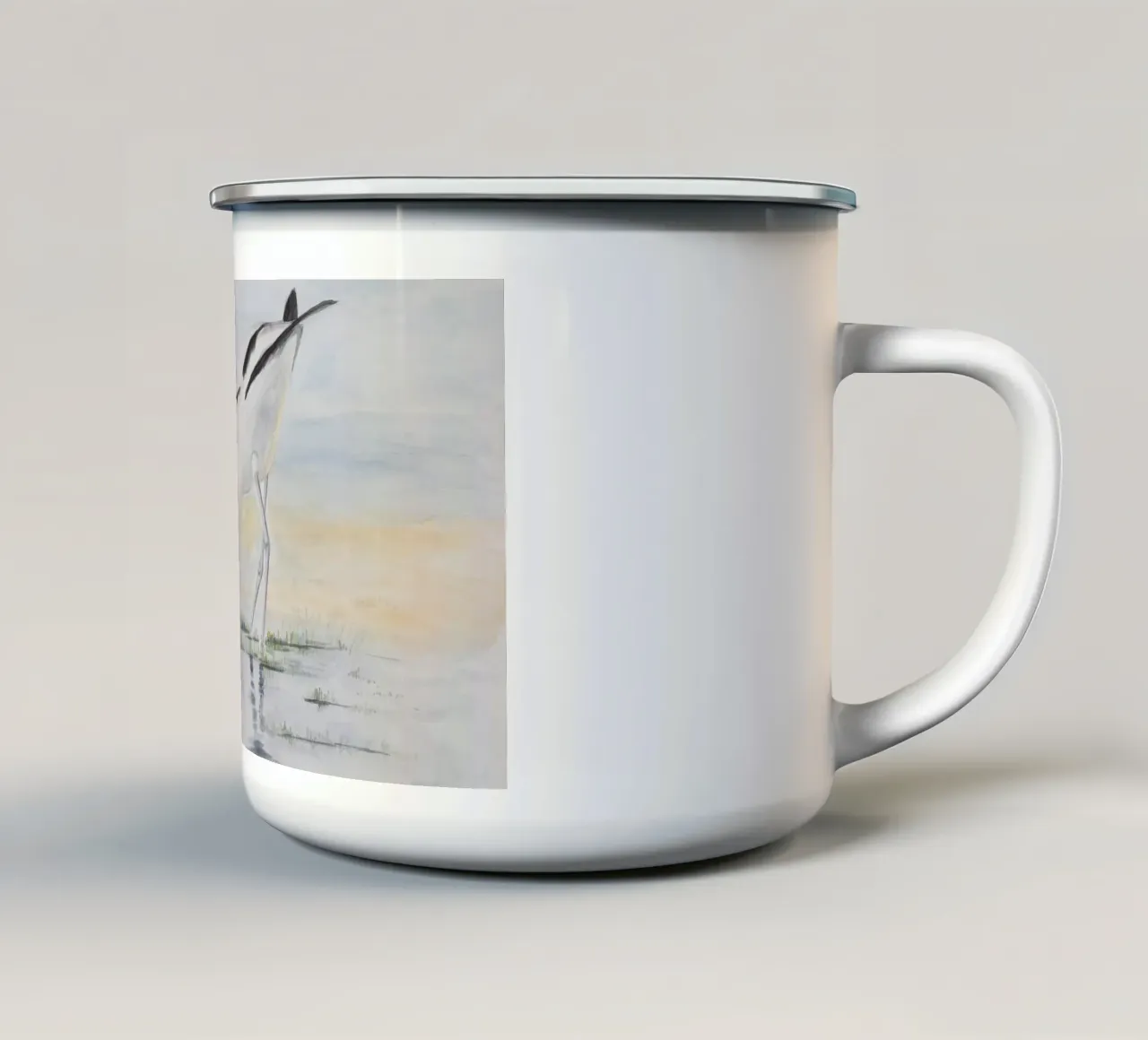 Avocetta - l'uccello dal becco speciale tazza in smalto da Barbara Buderath Illustrationen