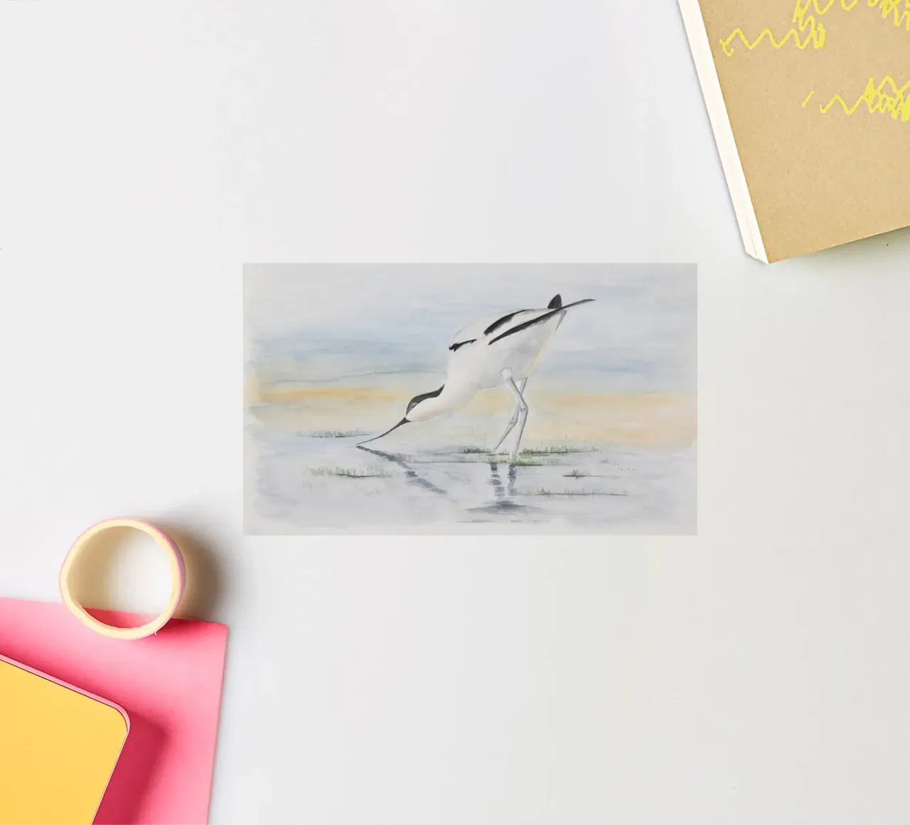Avocet - the bird with the special beak sticker by Barbara Buderath Illustrationen