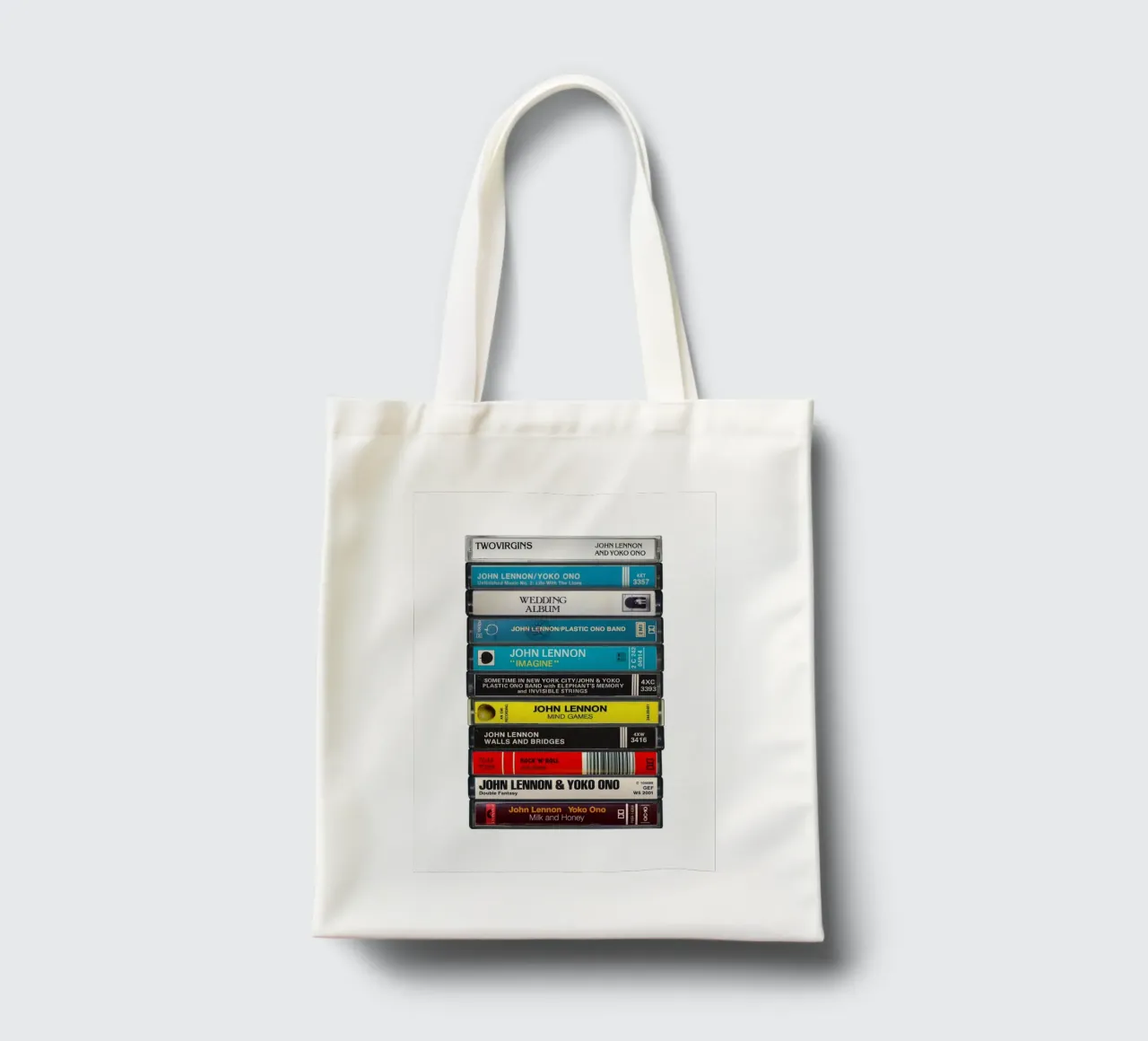 John Lennon - Collected Albums - Cassette Print tote bag by MrMustardPrints