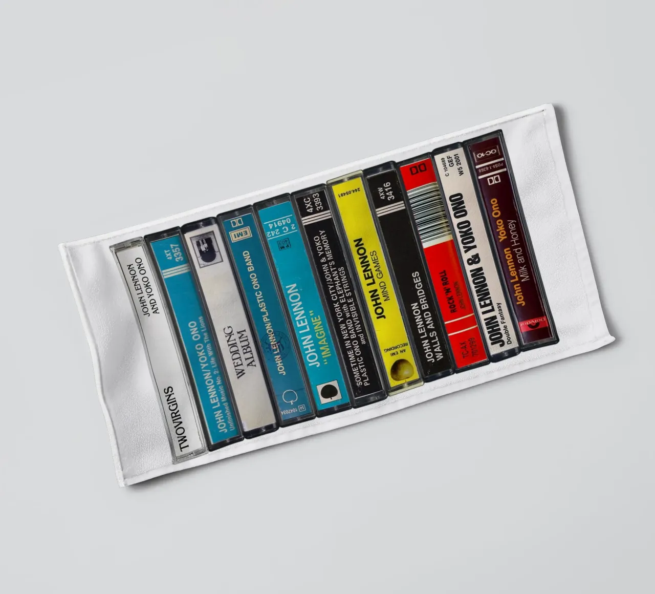 John Lennon - Collected Albums - Cassette Print towel by MrMustardPrints