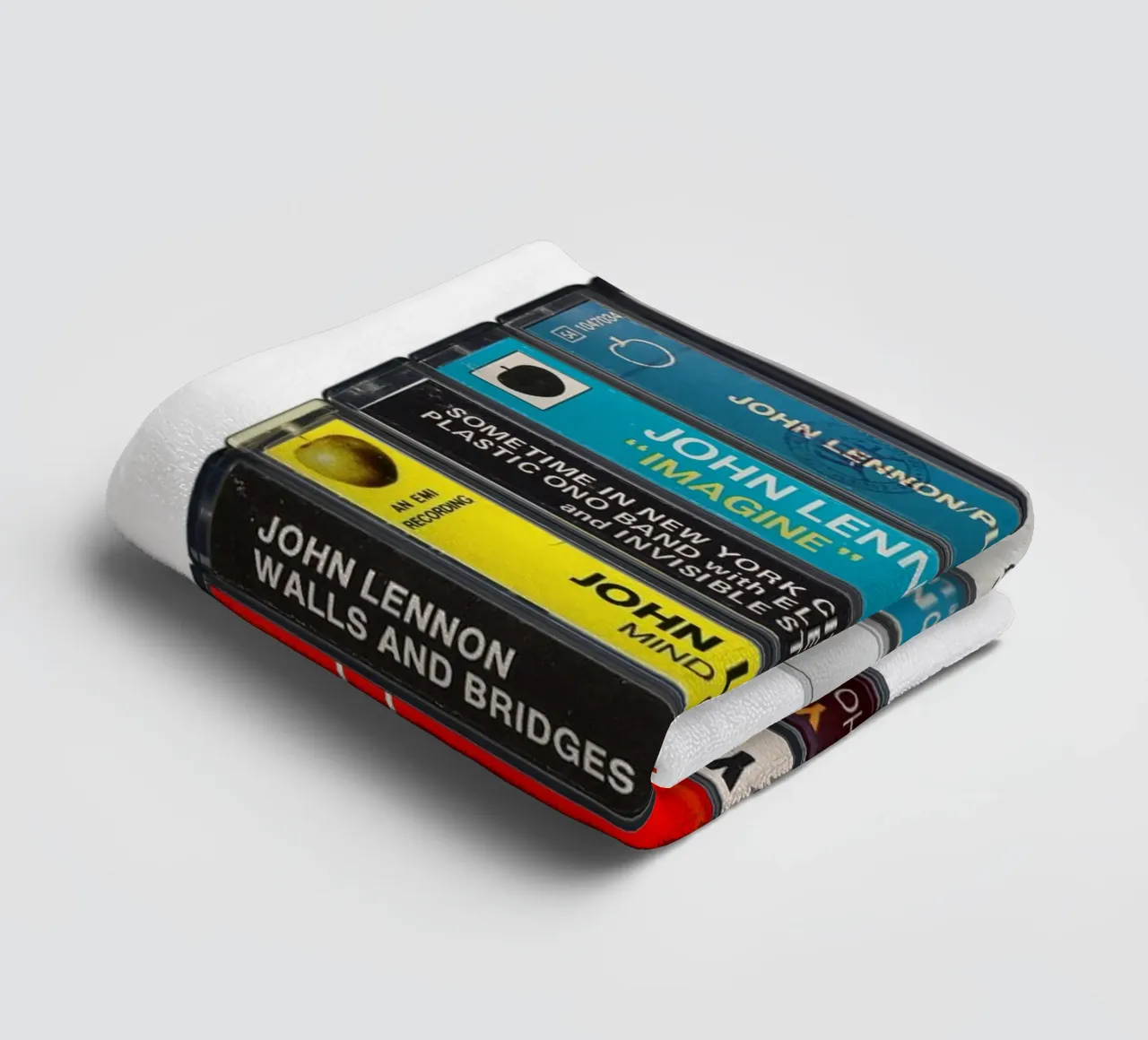 John Lennon - Collected Albums - Cassette Print towel by MrMustardPrints