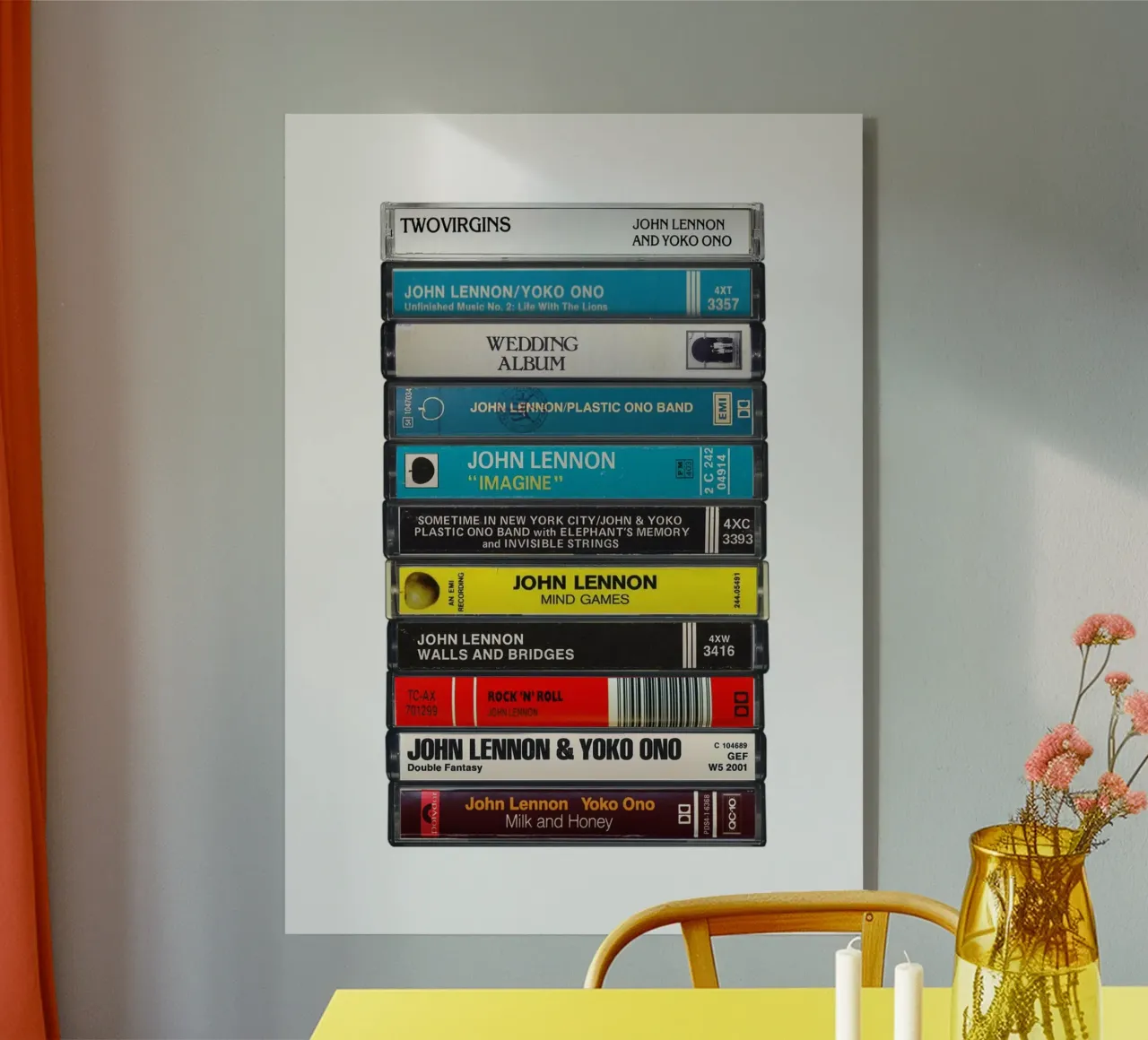 John Lennon - Collected Albums - Cassette Print metacrilato de MrMustardPrints