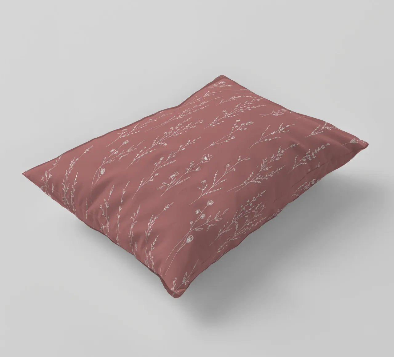 Dusty Pink Wildflowers Pattern cuscino da anisillustration