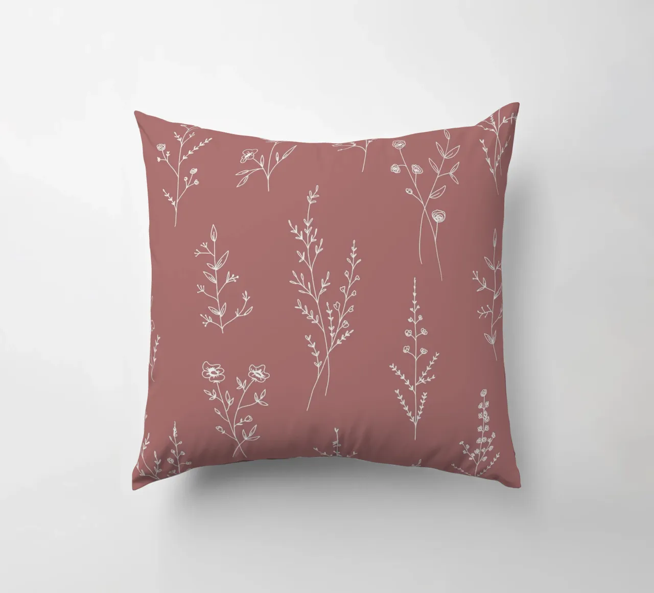 Dusty Pink Wildflowers Pattern cuscino da anisillustration