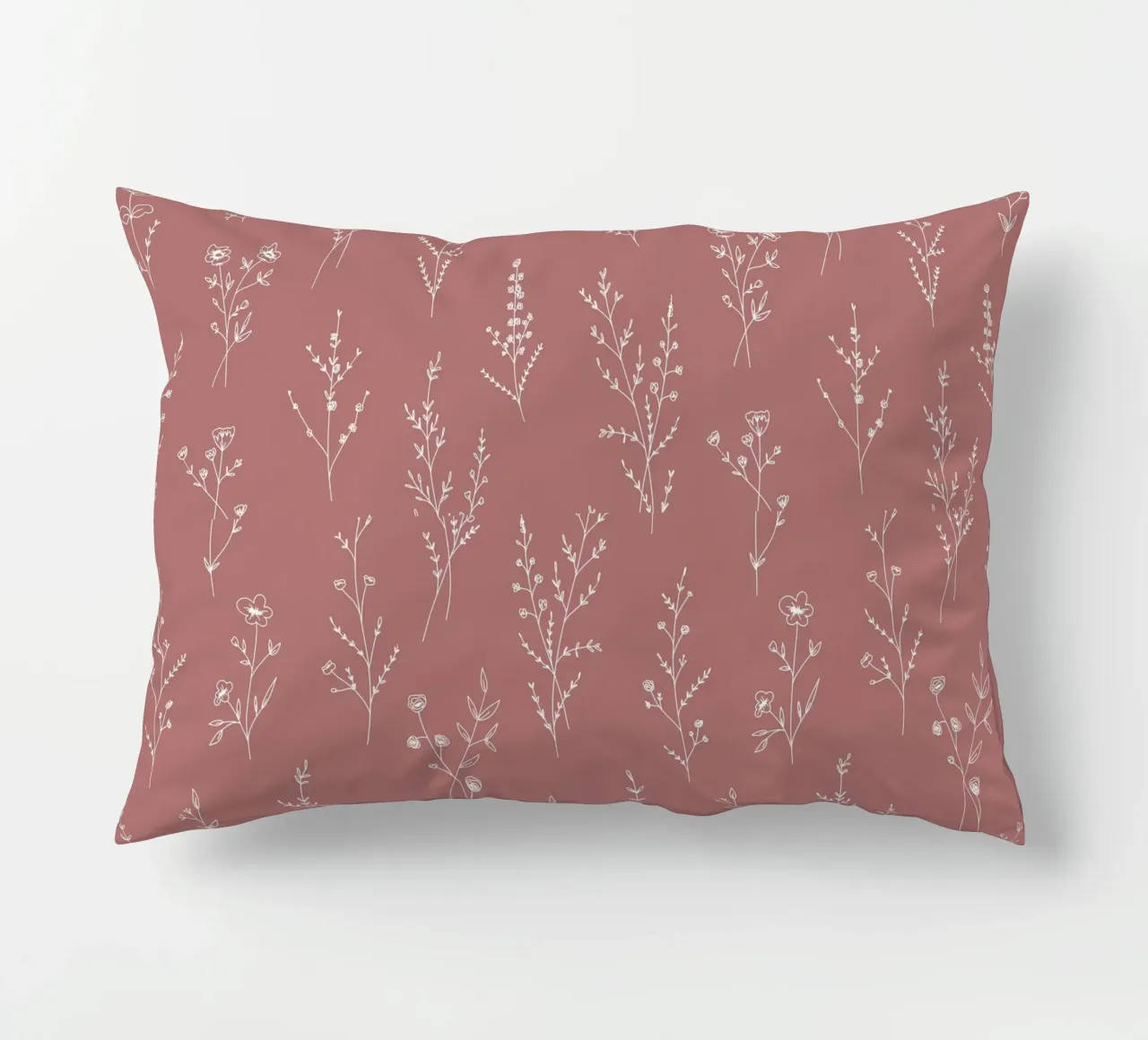 Dusty Pink Wildflowers Pattern cuscino da anisillustration