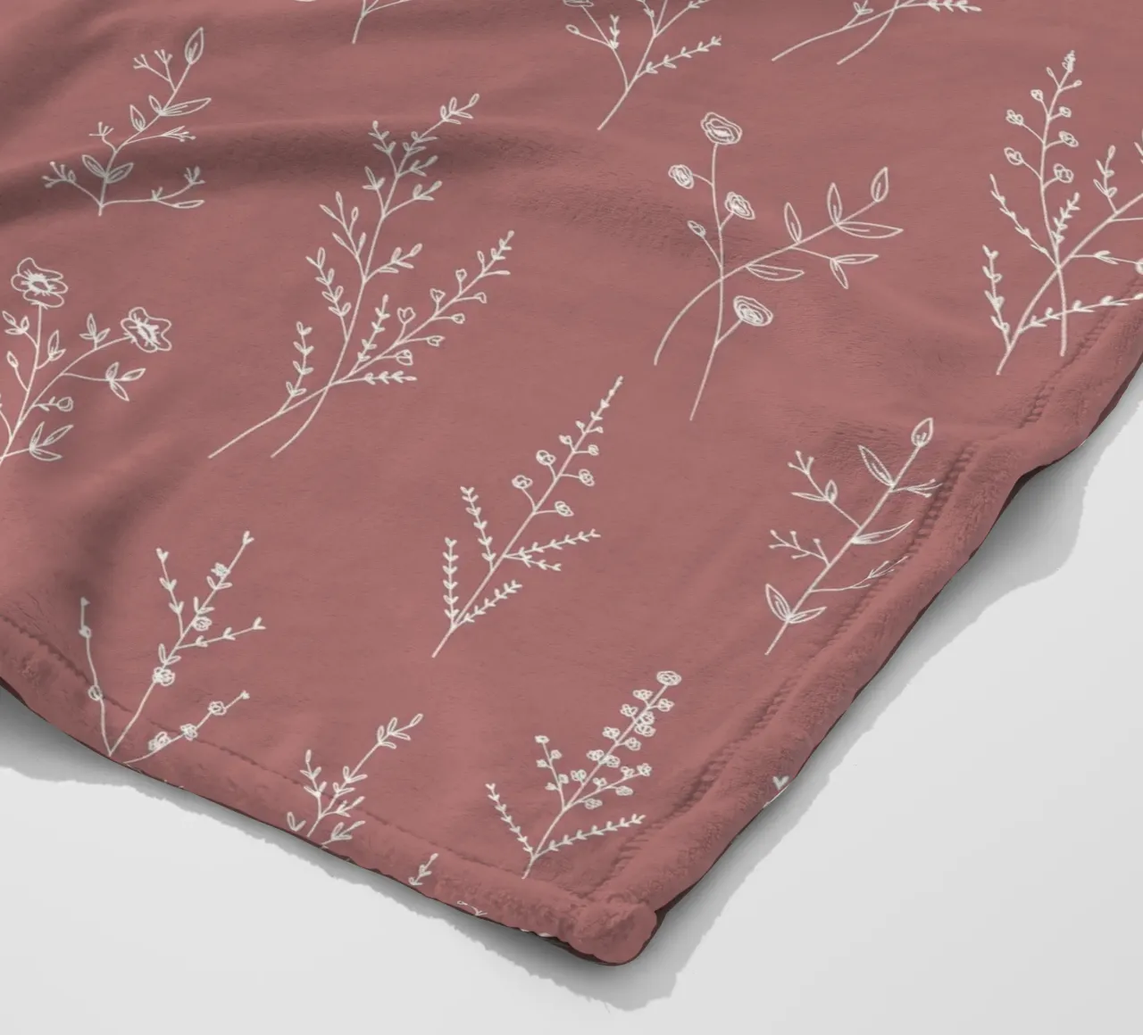 Dusty Pink Wildflowers Pattern coperta in pile da anisillustration