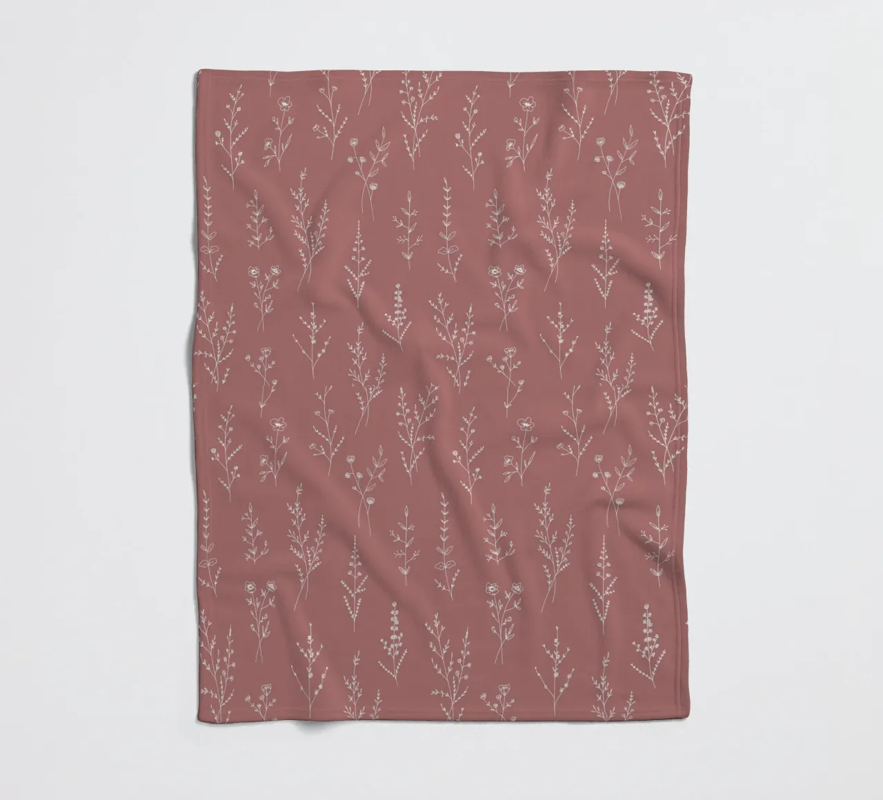 Dusty Pink Wildflowers Pattern coperta in pile da anisillustration