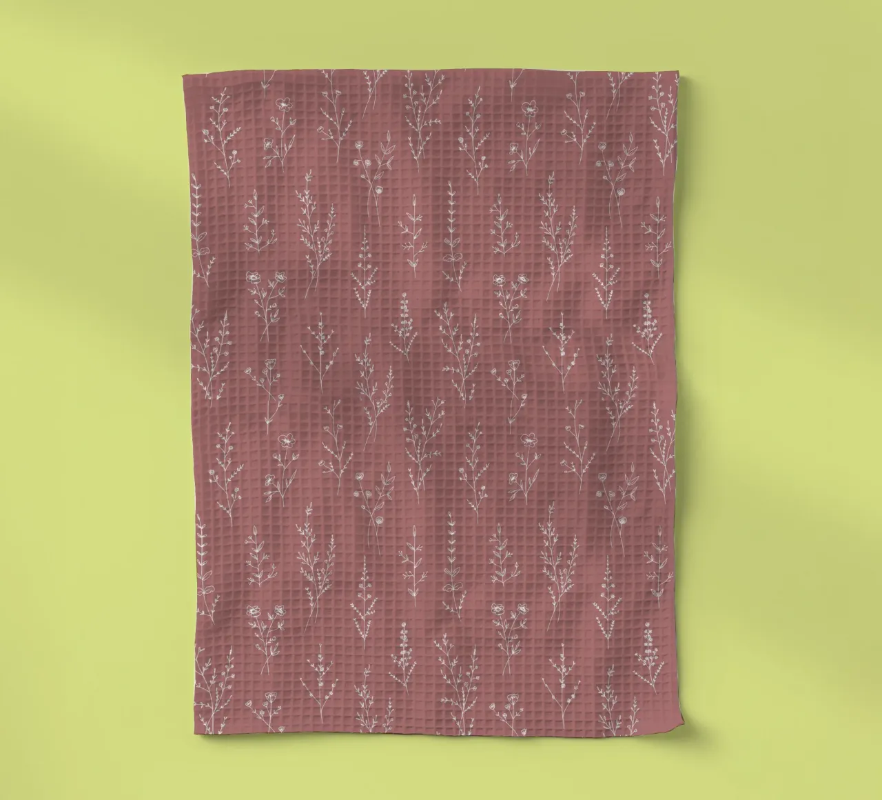 Dusty Pink Wildflowers Pattern canovaccio da cucina da anisillustration