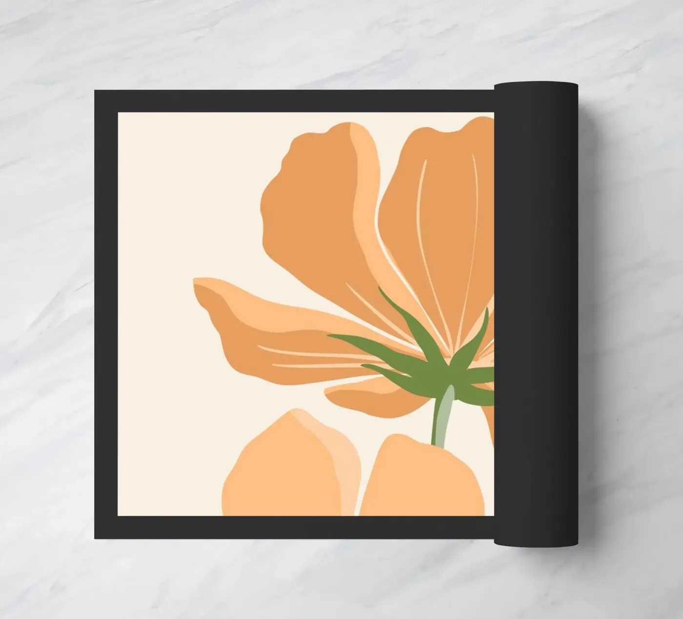 Orange flowers deurmat van LisaArtes