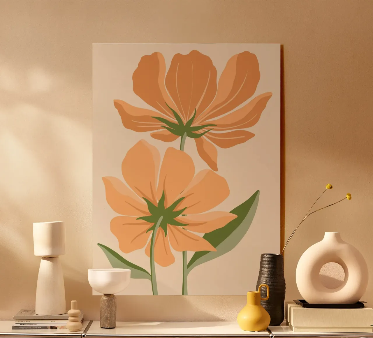 Orange flowers acrylic glass by LisaArtes