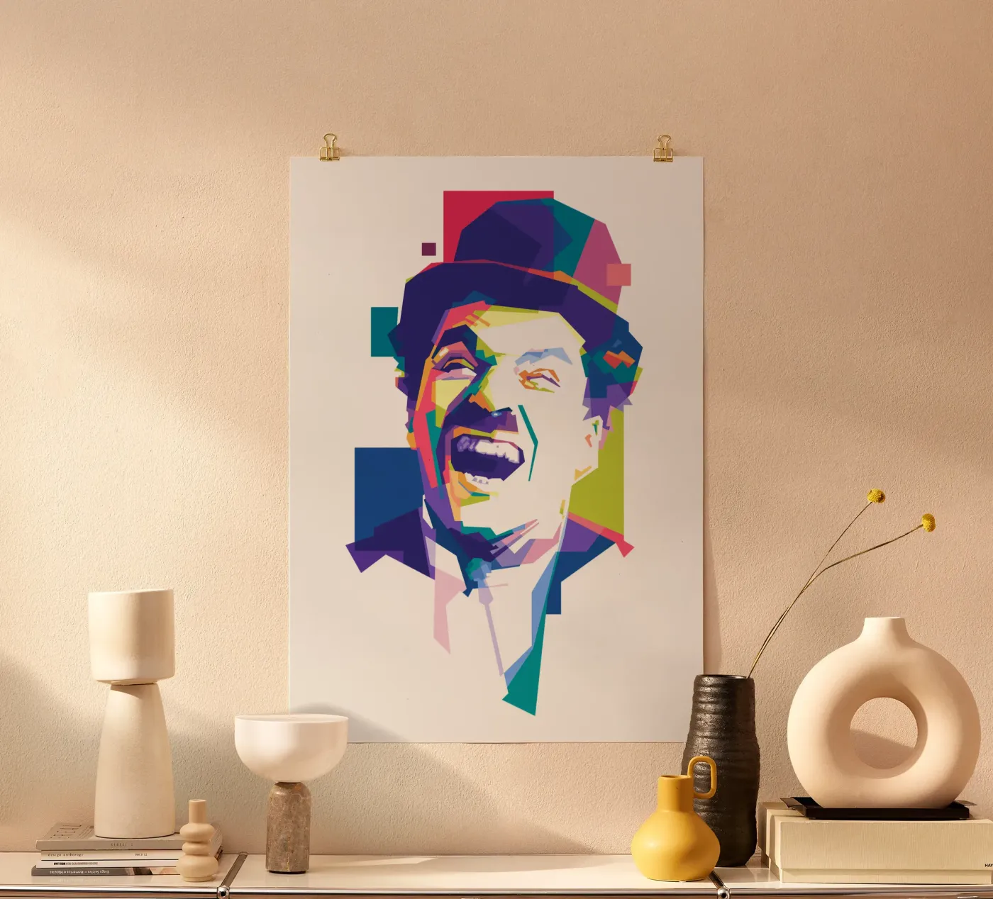 Chaplin WPAP poster van Alkahfsmart