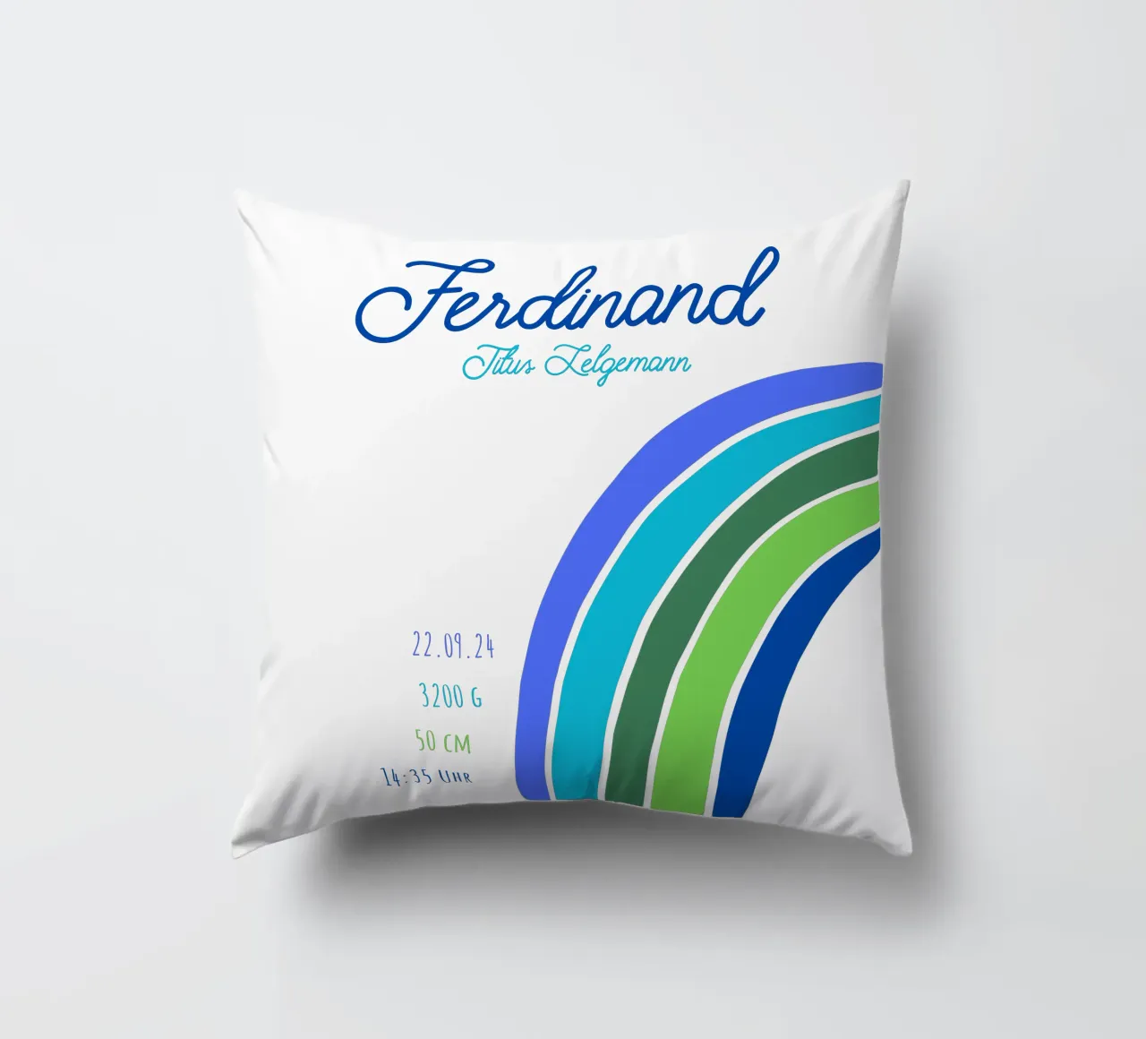 Geburtsbild Regenbogen Boho cuscino da Ohkimiko