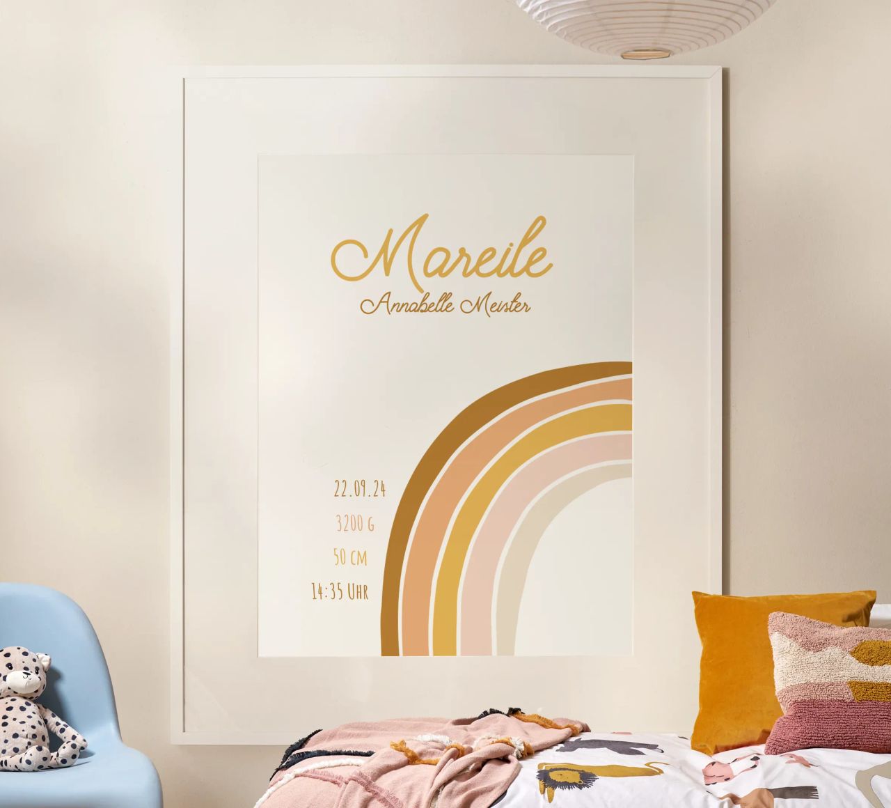 Geburtsbild Regenbogen Boho poster da Ohkimiko