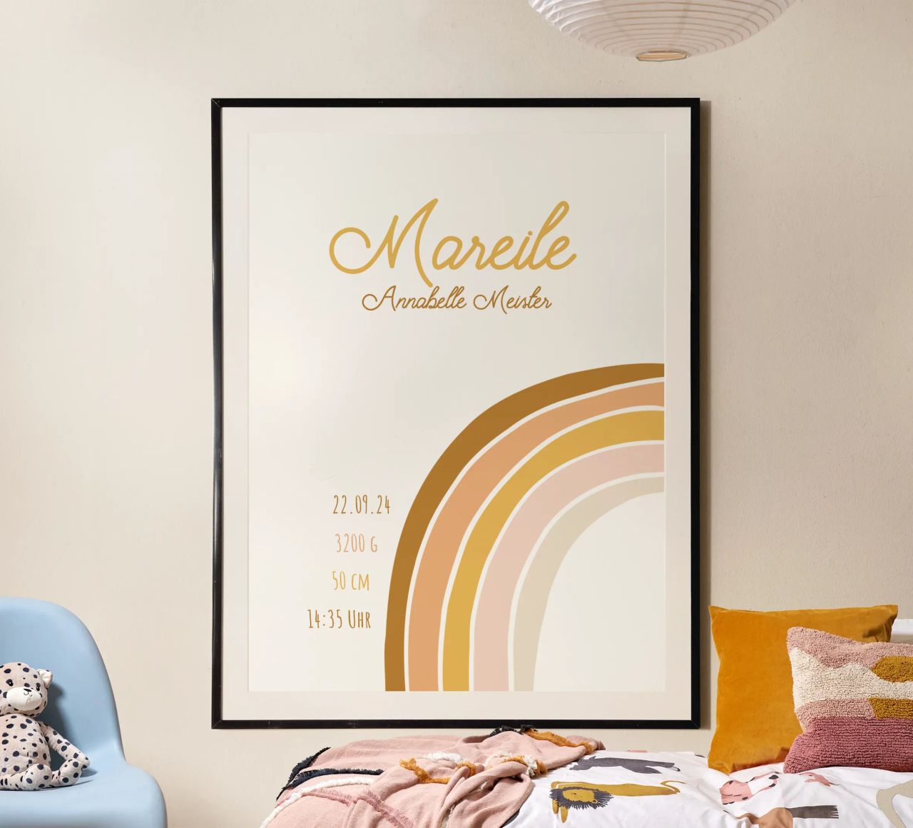 Geburtsbild Regenbogen Boho poster da Ohkimiko