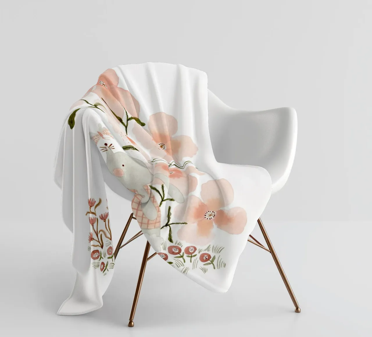 Claudia Voglhuber - Hase mit Mohnblumen coperta in pile da The Artcircle