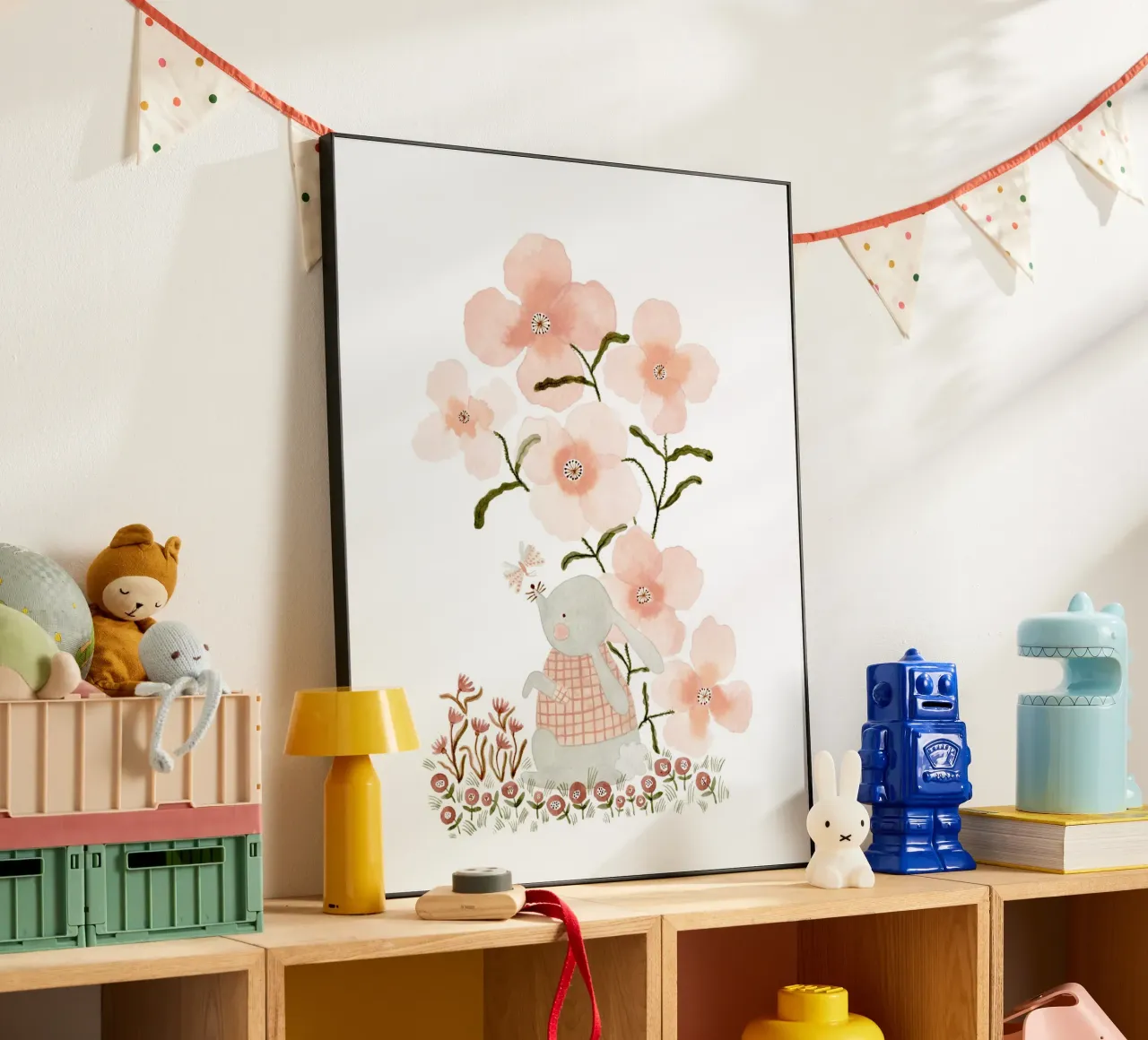 Claudia Voglhuber - Hase mit Mohnblumen alluminio dibond da The Artcircle