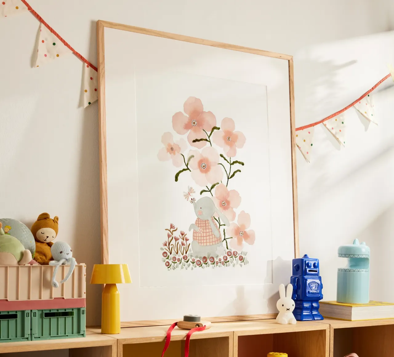 Claudia Voglhuber - Hase mit Mohnblumen carta hahnemühle da The Artcircle