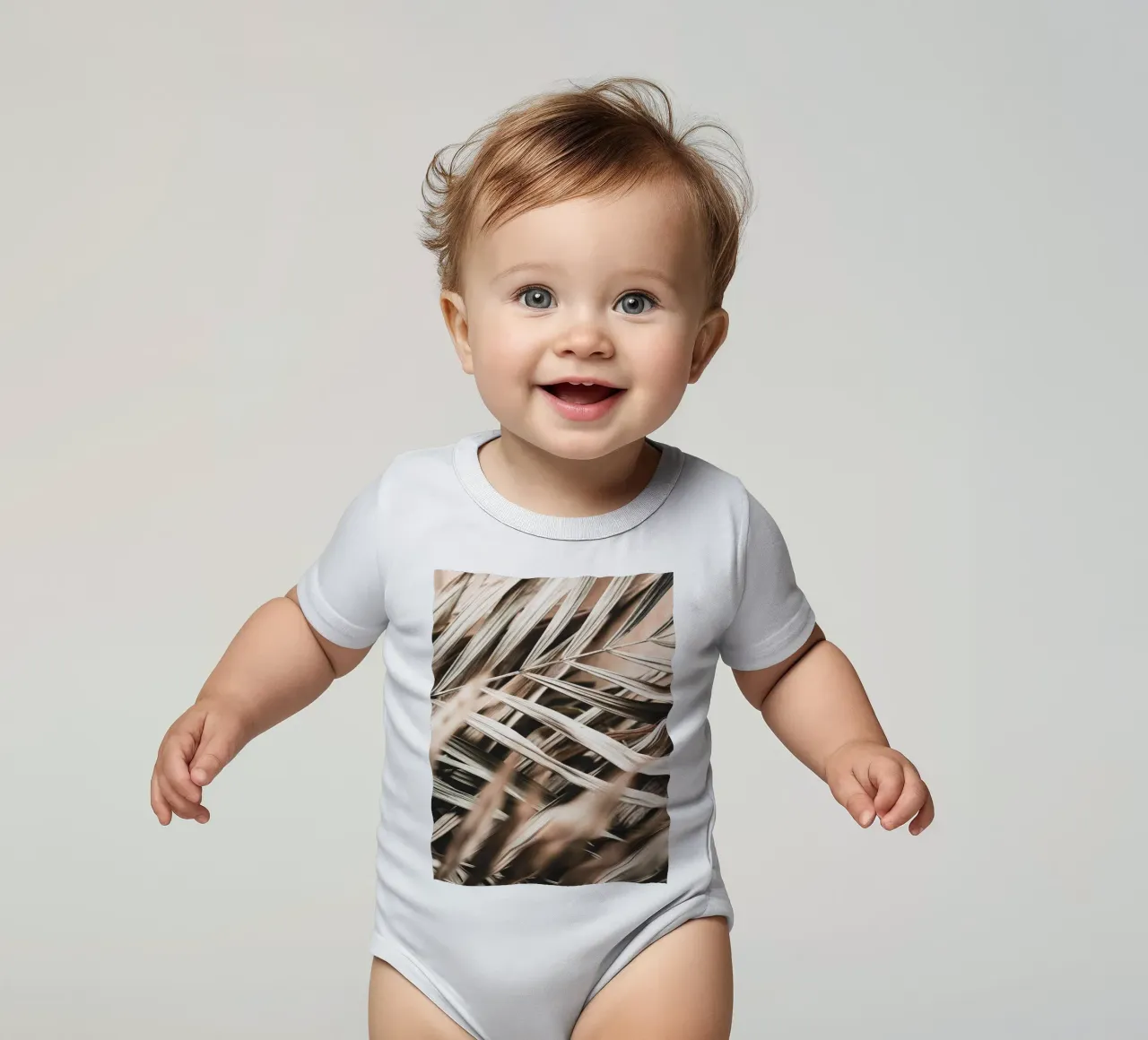 Foglie di palma secche - Design naturale boho body neonato maniche corte da Whole©