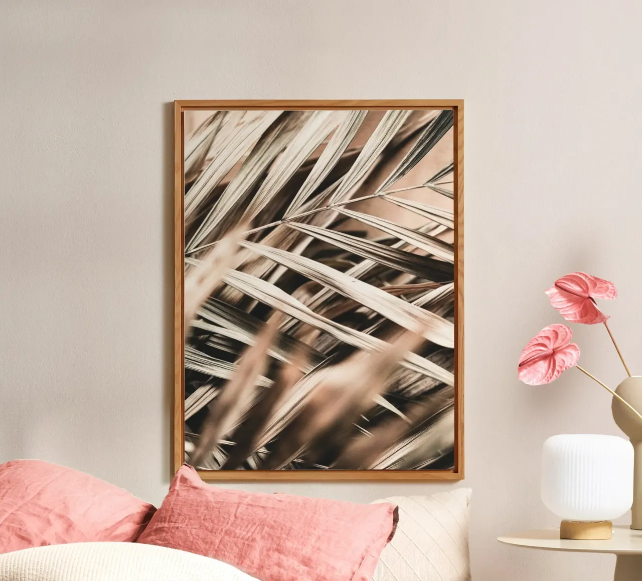 Dried palm leaves - Boho nature design forex plate by Whole©