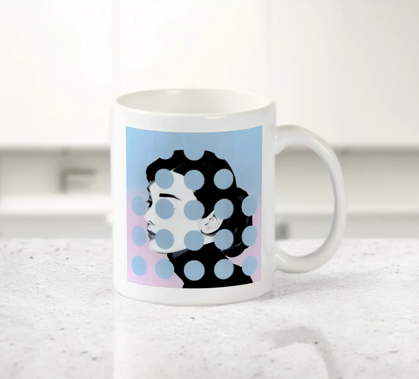 Audrey Dots ceramic mug by Famous When Dead