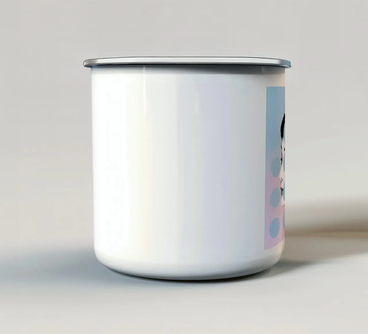 Audrey Dots taza de esmalte de Famous When Dead