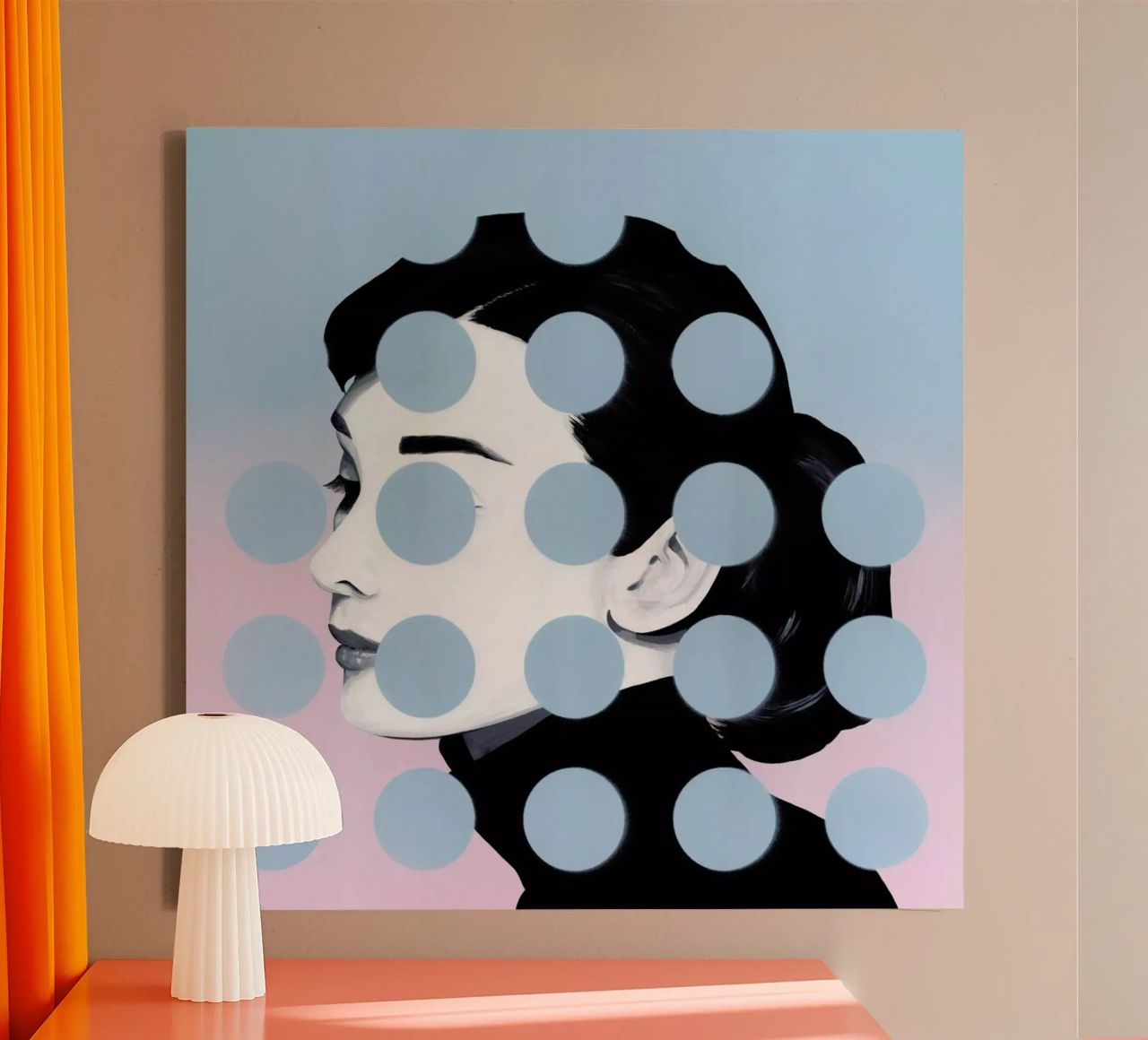 Audrey Dots Leinwand von Famous When Dead