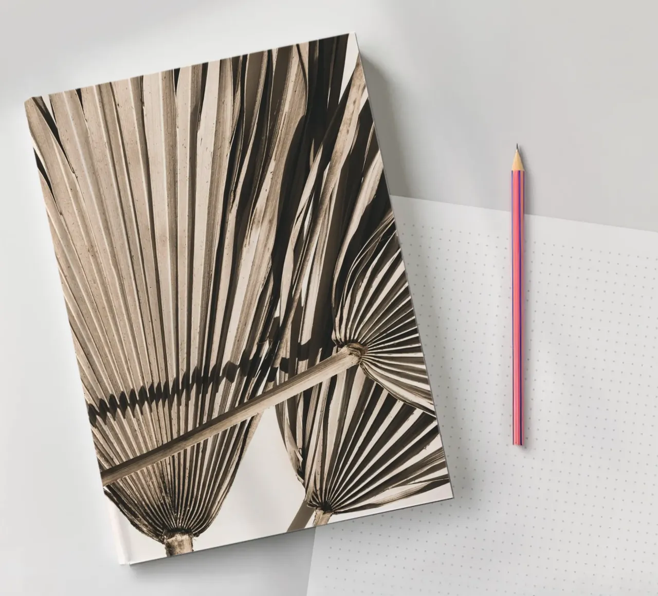 Exotic minimalism" - Palm leaf art motif notebook by Whole©