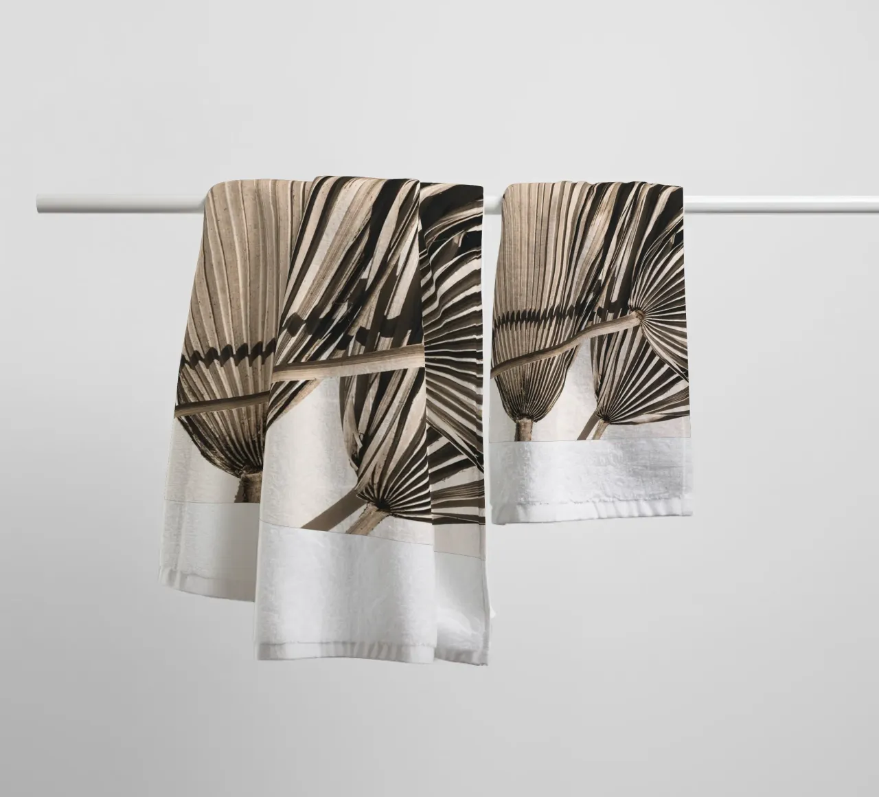 Exotic minimalism" - Palm leaf art motif towel by Whole©