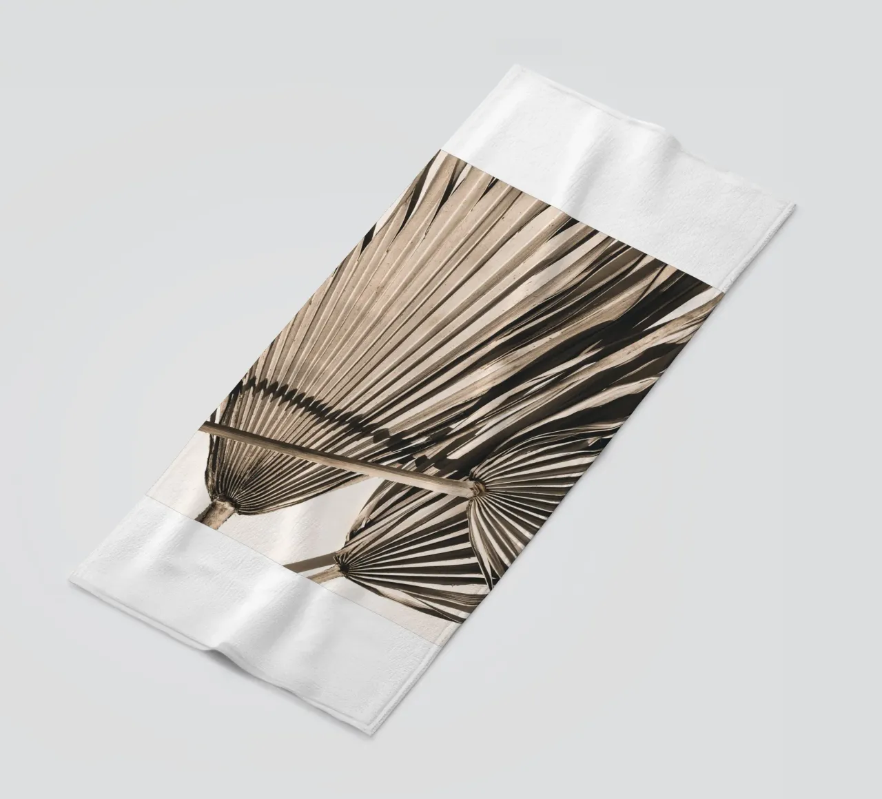 Exotic minimalism" - Palm leaf art motif beach towel by Whole©