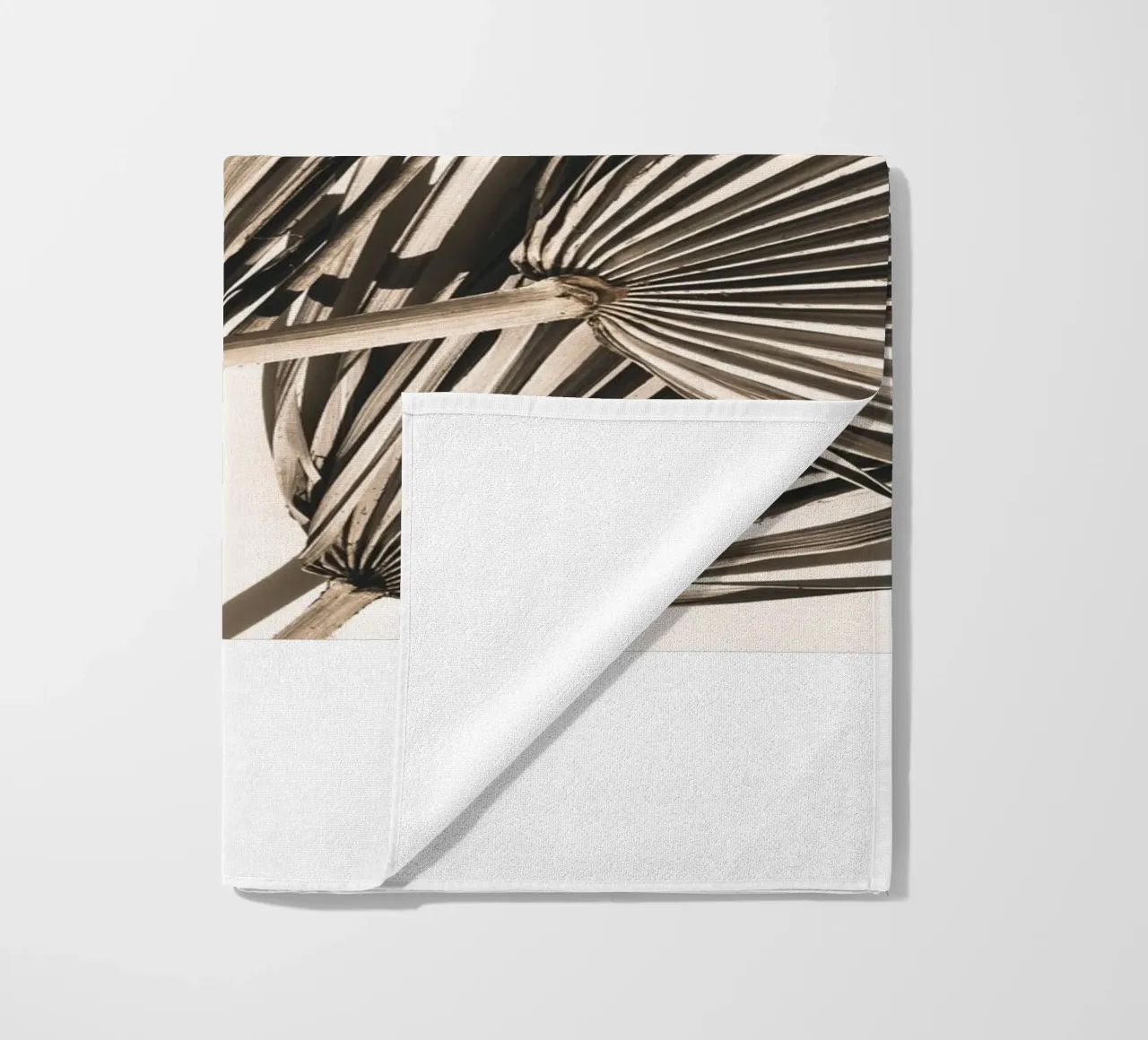 Exotic minimalism" - Palm leaf art motif beach towel by Whole©