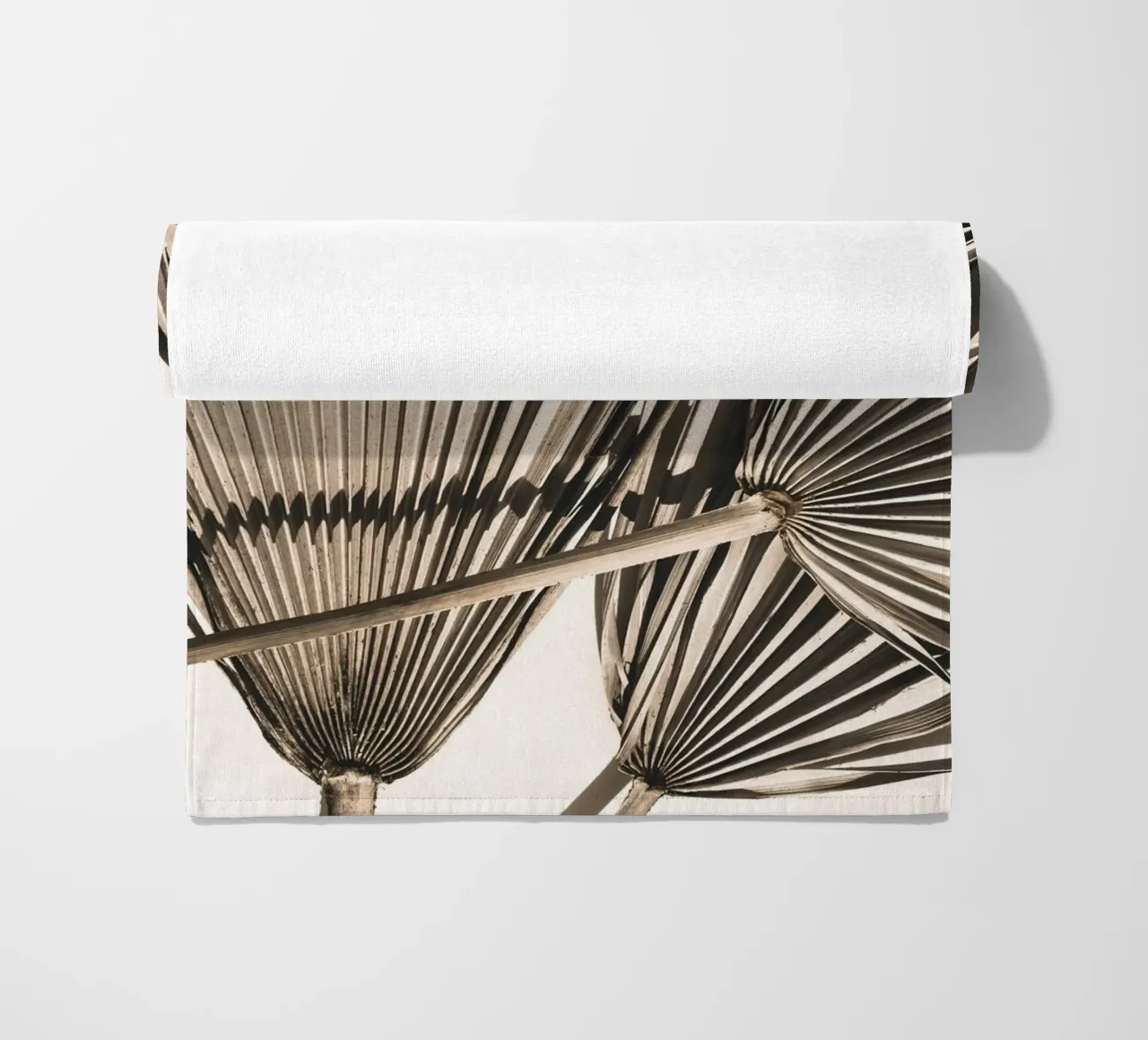Exotic minimalism" - Palm leaf art motif beach towel by Whole©