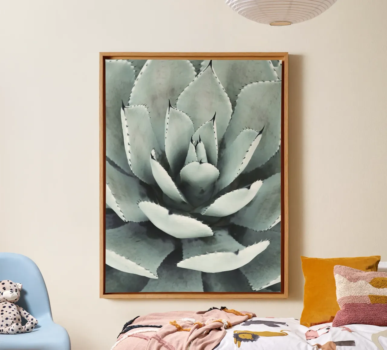 Agave" nature statement - Stylish succulent design canvas with Floater frame by Whole©