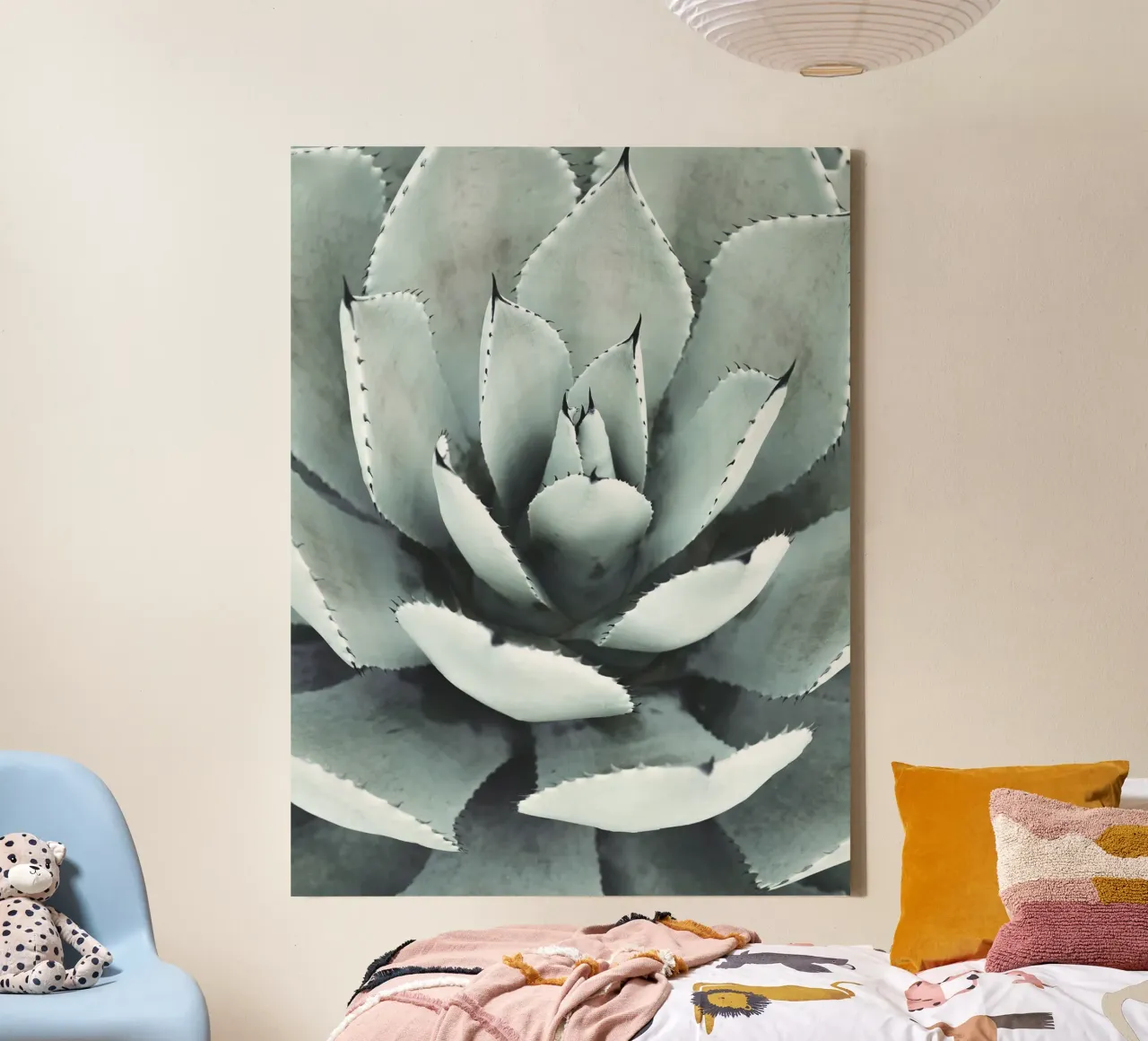 Agave" nature statement - Stylish succulent design canvas with Floater frame by Whole©