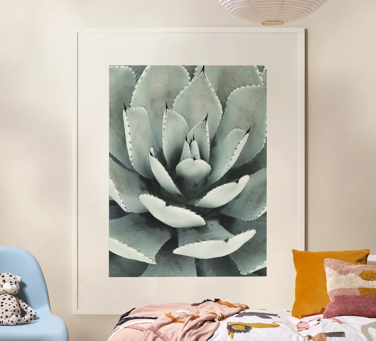 Dichiarazione di natura "Agave" - Elegante design di una succulenta poster con telaio in legno da Whole©