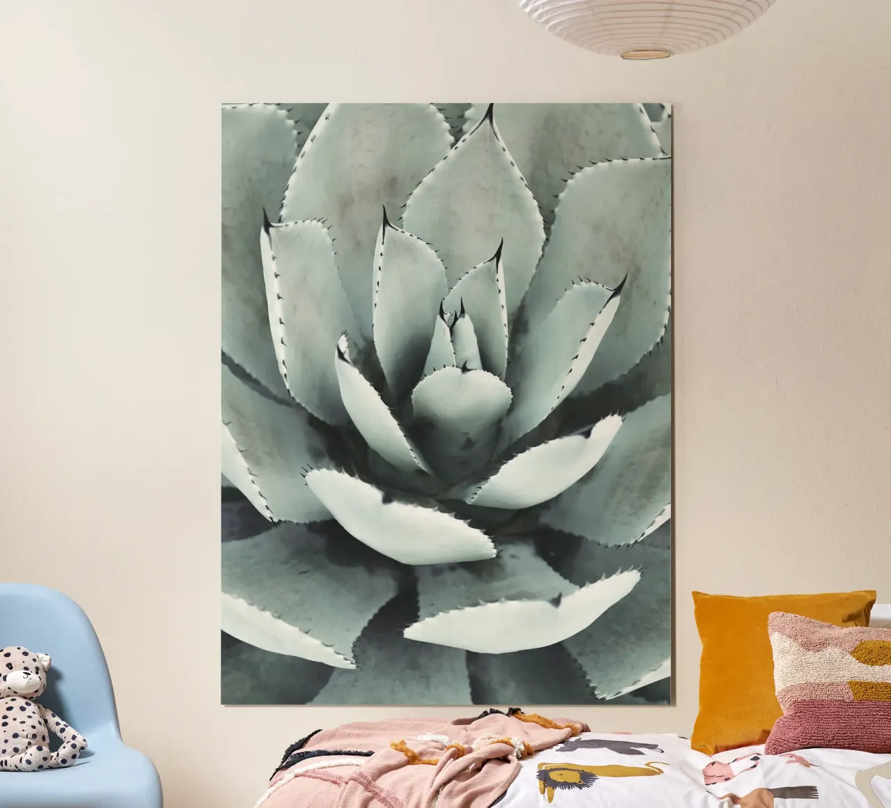 Dichiarazione di natura "Agave" - Elegante design di una succulenta poster con telaio in legno da Whole©