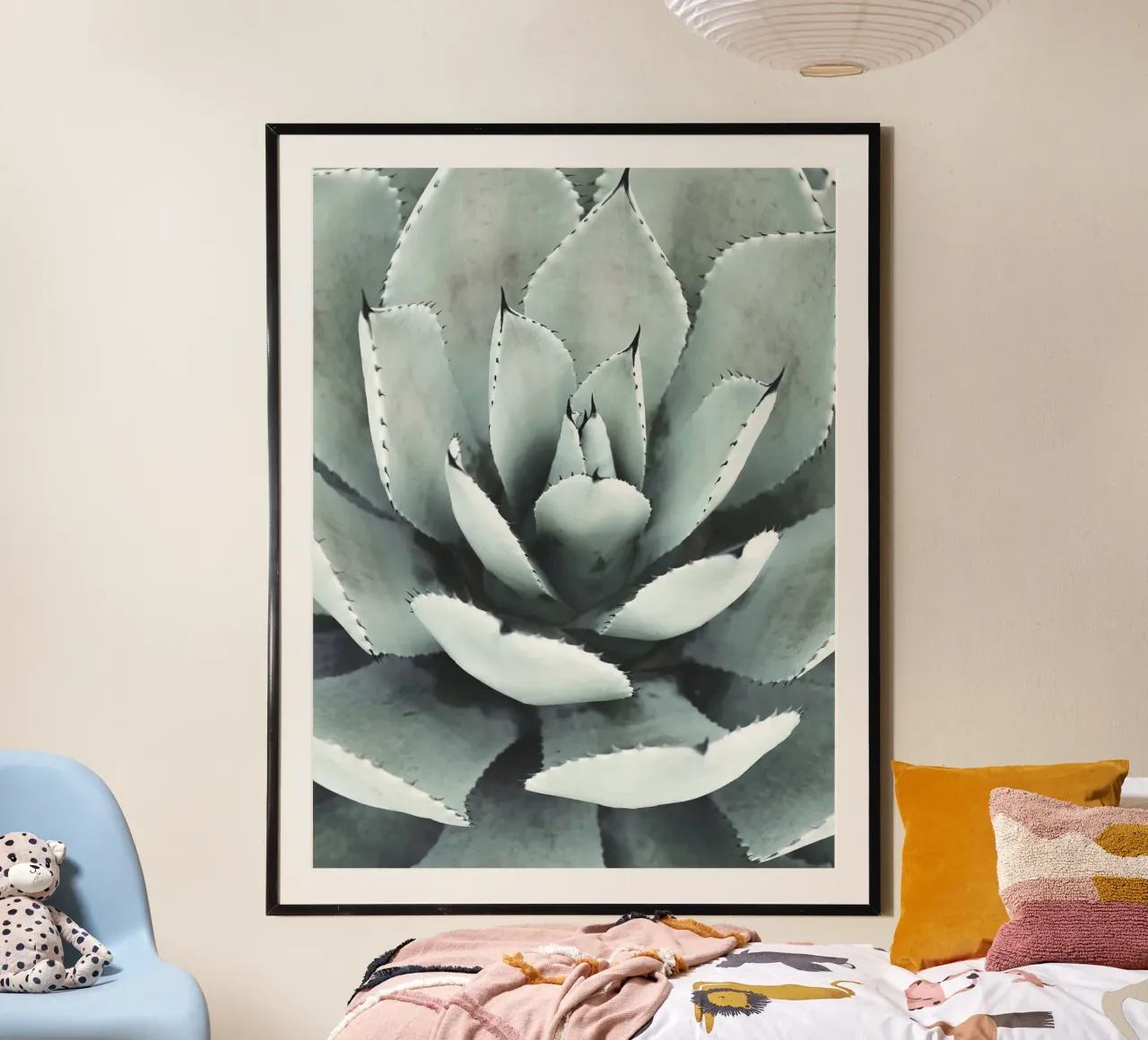 Dichiarazione di natura "Agave" - Elegante design di una succulenta poster con telaio in legno da Whole©