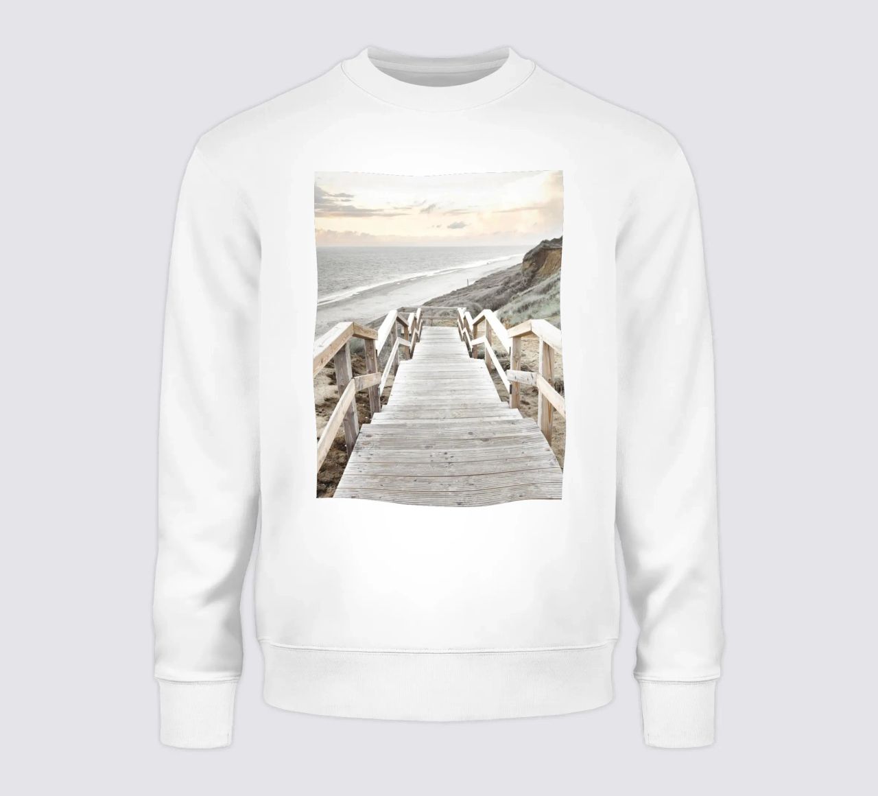 Vue sur la côte "Chemin en bois" - Design de plage apaisant sweat de Whole©