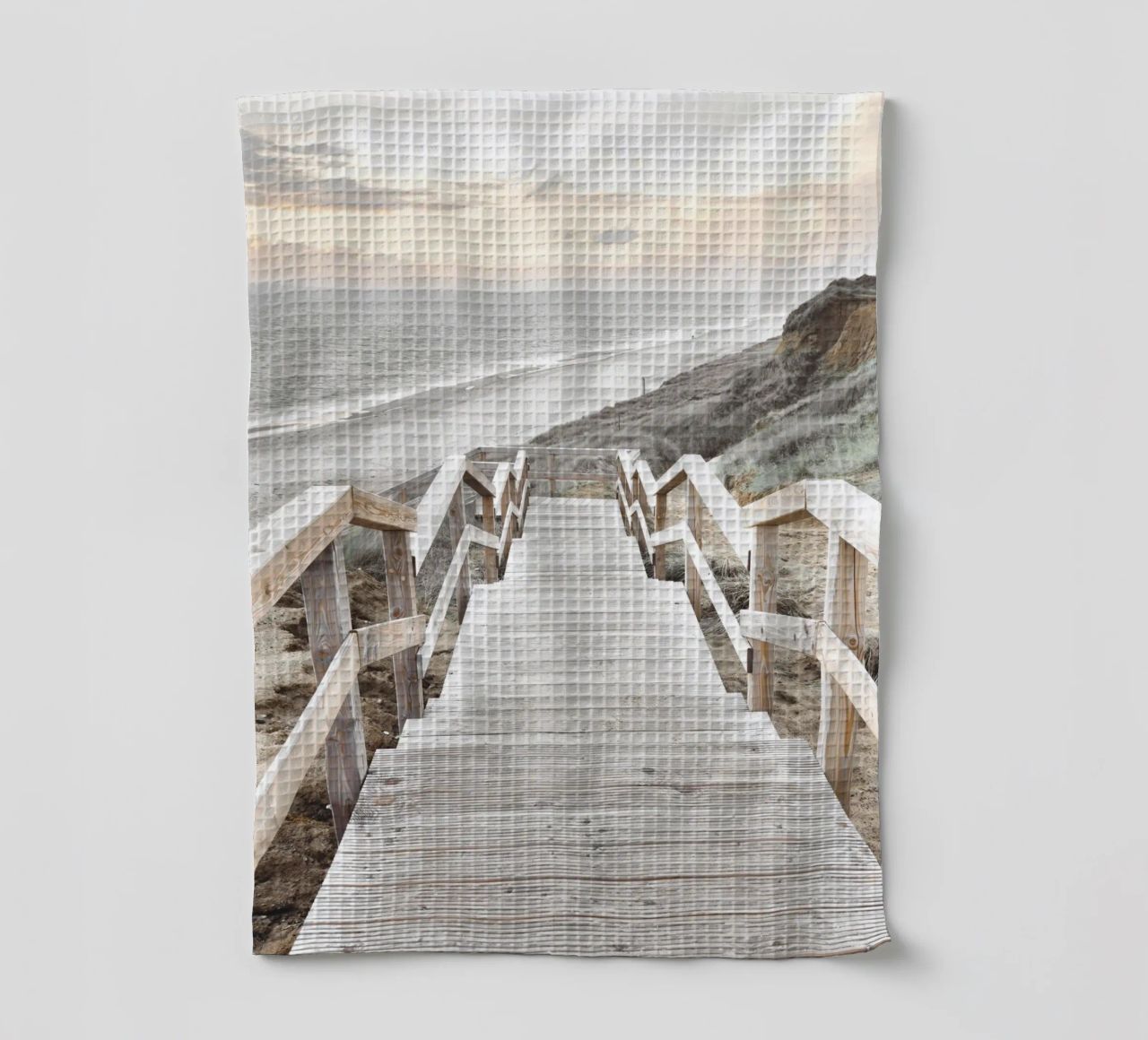 Vue sur la côte "Chemin en bois" - Design de plage apaisant torchon de Whole©